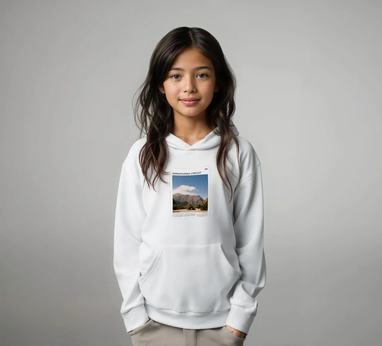 Annapurna Circuit II: Typography felpa bambino con cappuccio da FujiType