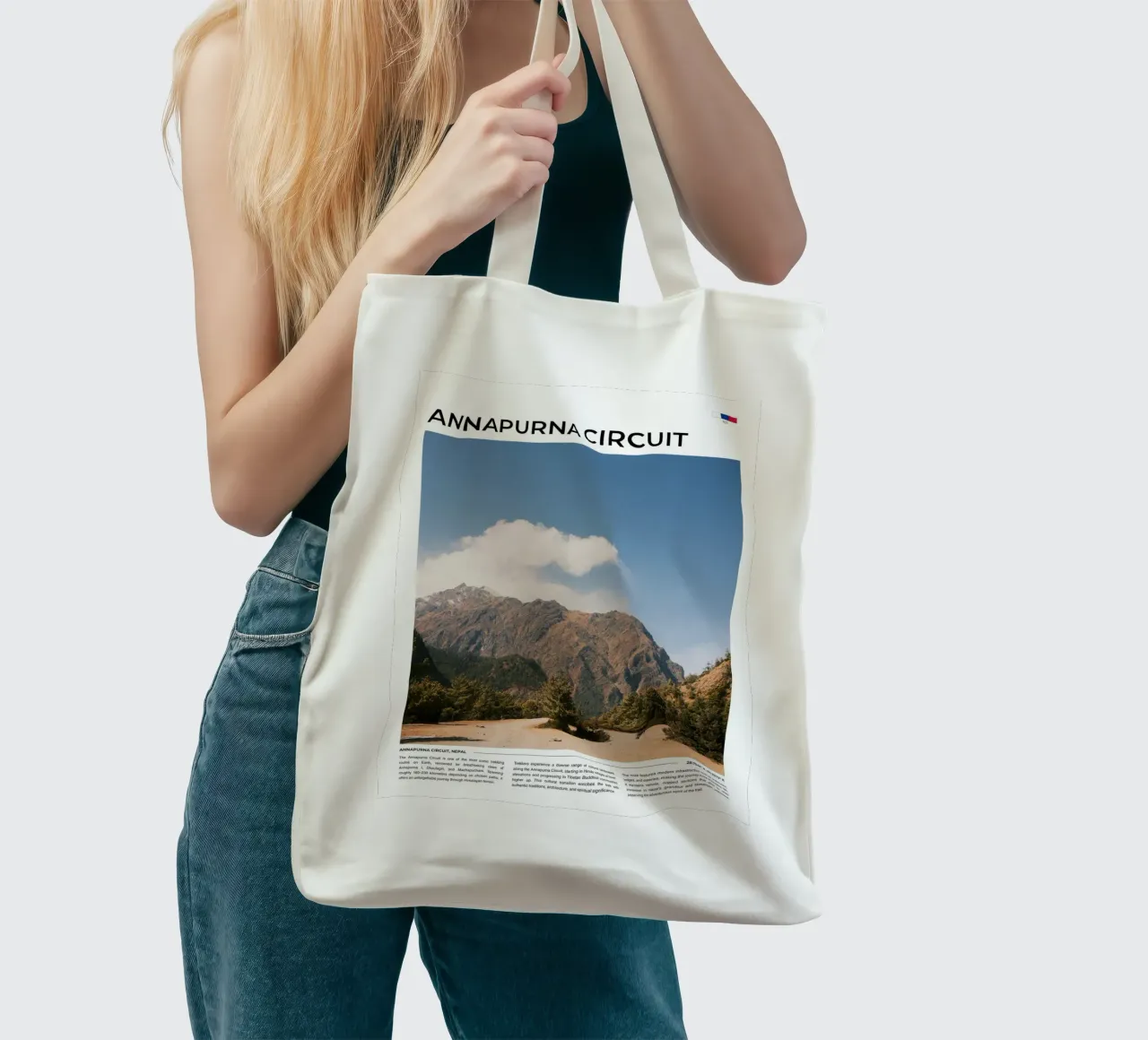 Annapurna Circuit II: Typography borsa in juta da FujiType