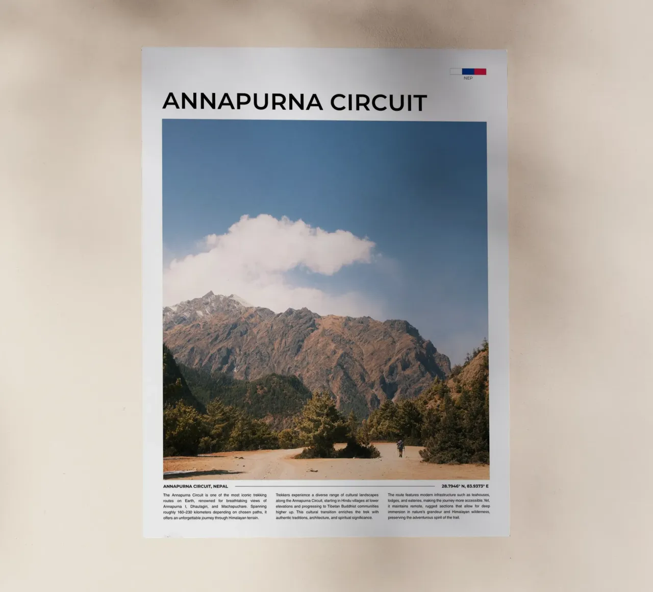 Annapurna Circuit II: Typography pellicola backlit da FujiType