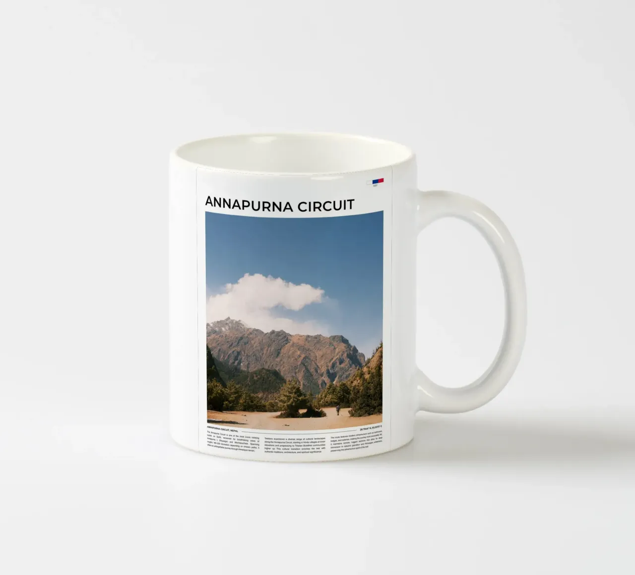 Annapurna Circuit II: Typography keramische mok van FujiType