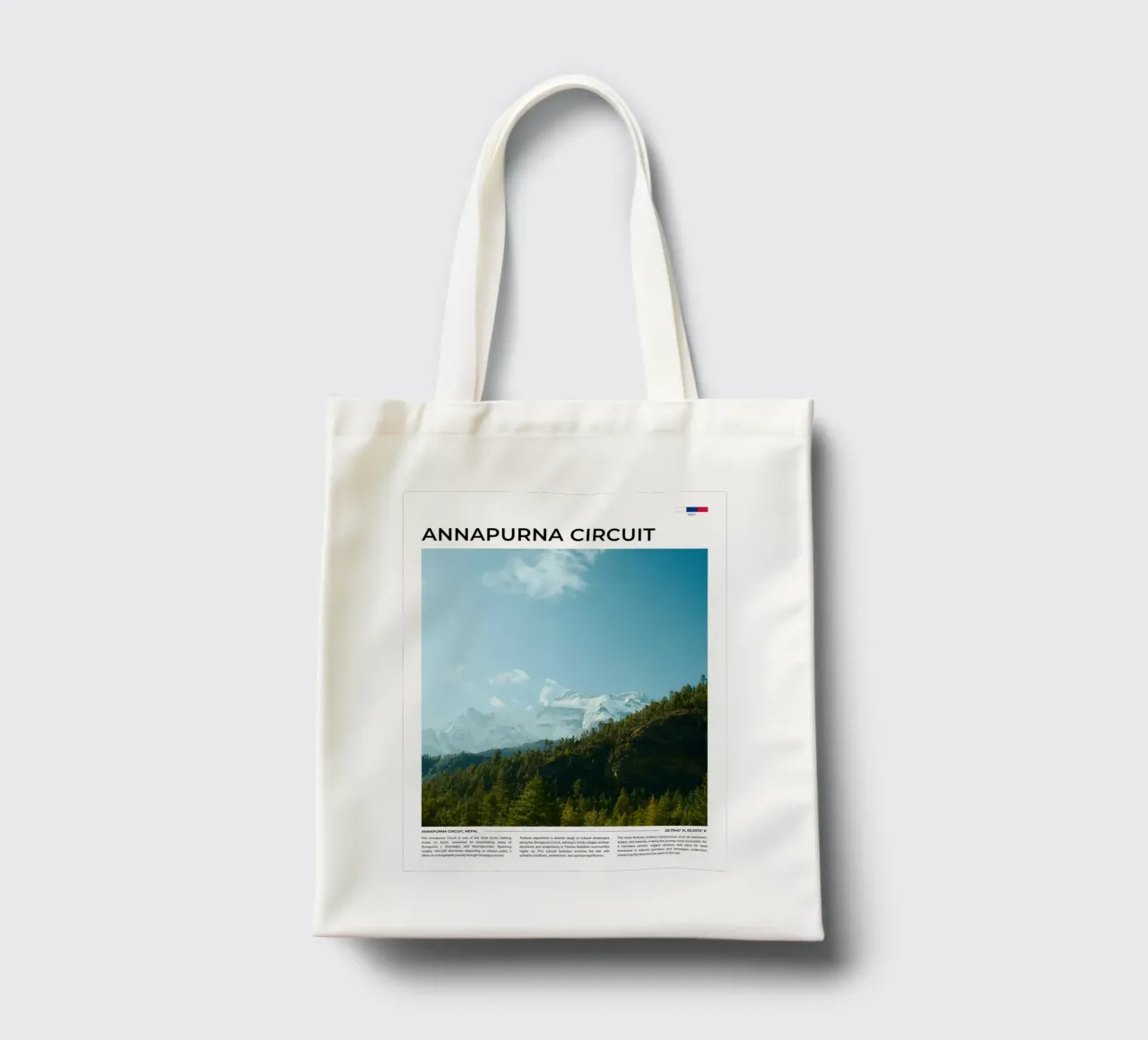 Annapurna III: Typography borsa in juta da FujiType