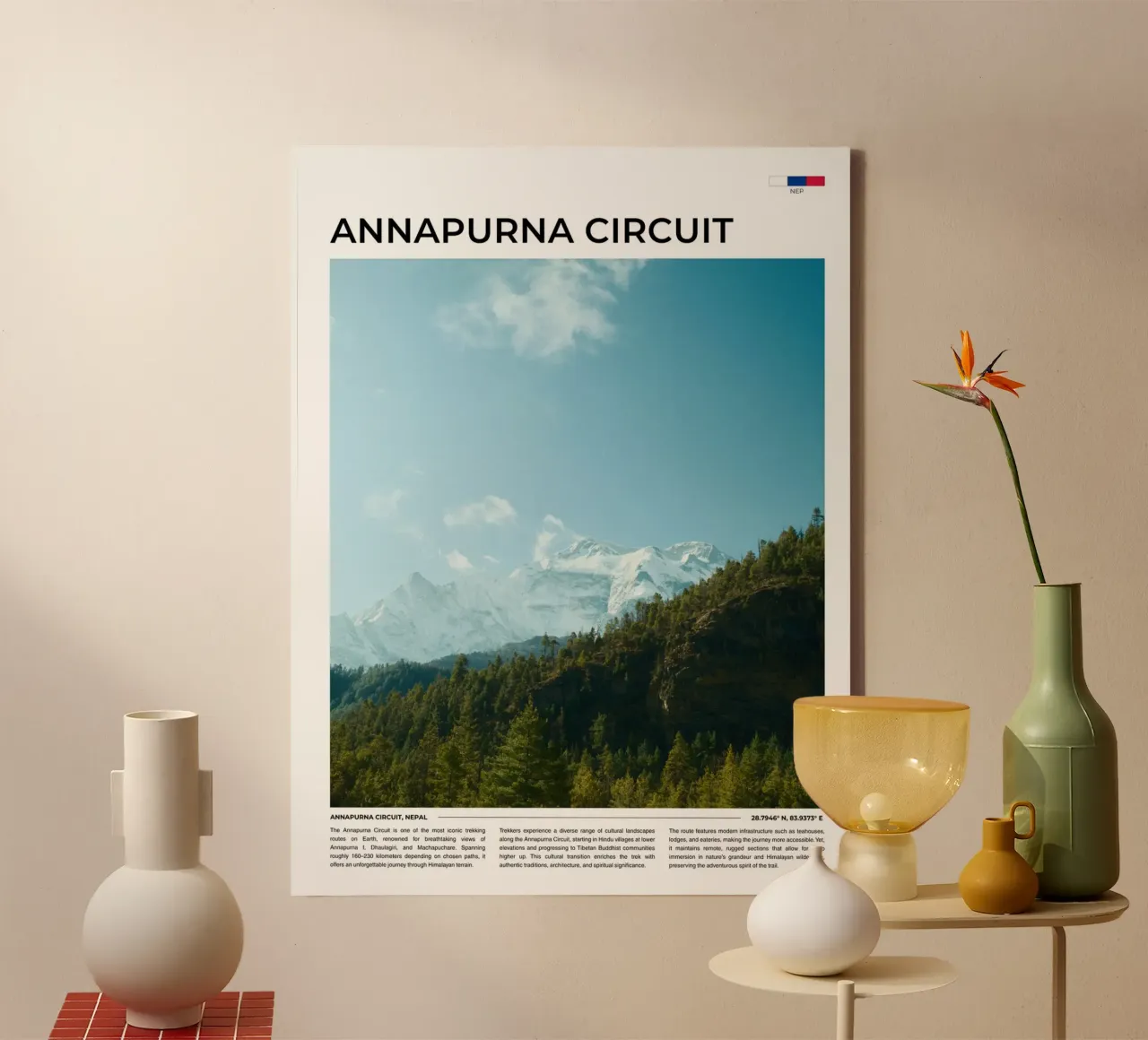 Annapurna III: Typography Leinwand von FujiType
