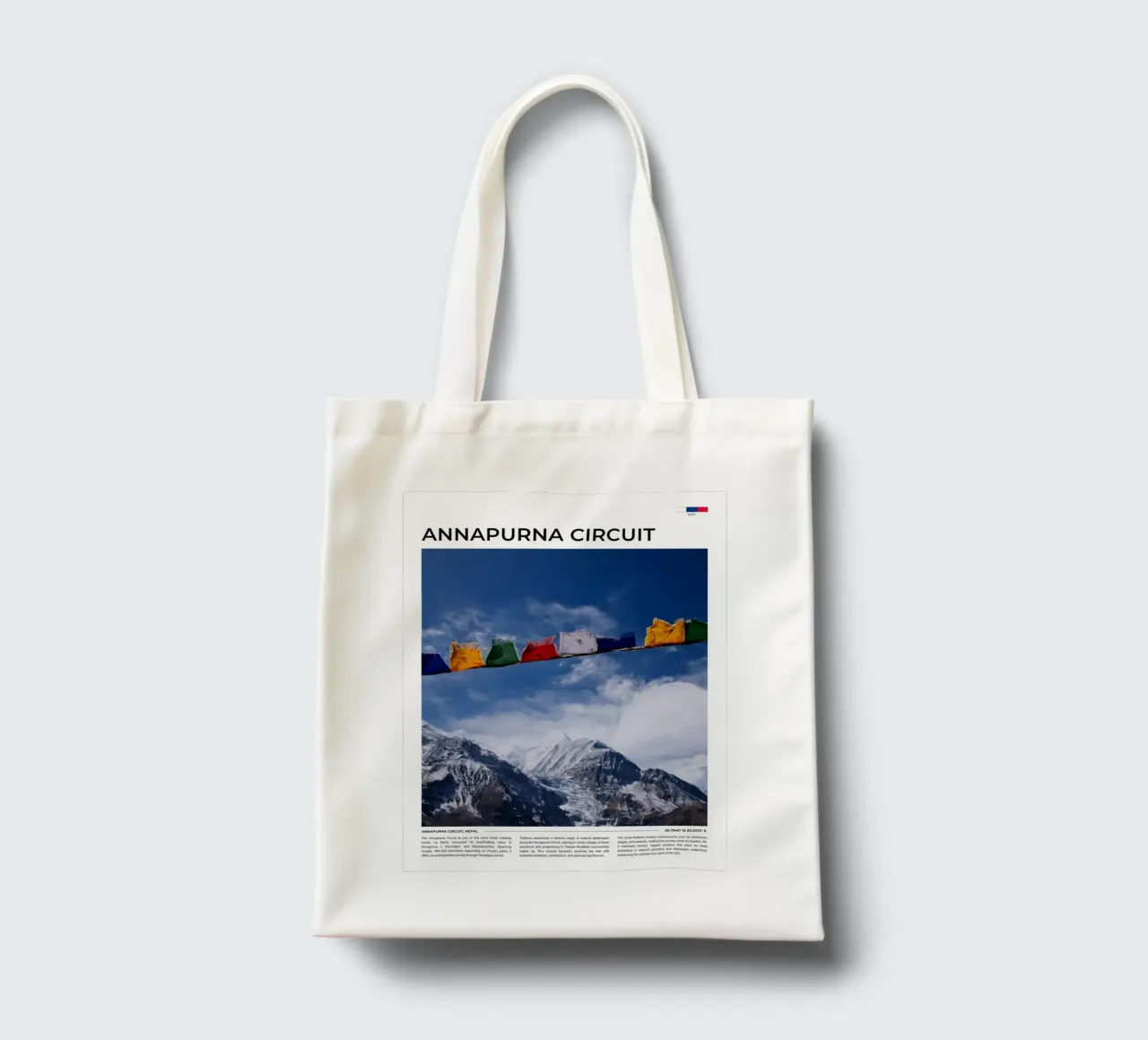 Annapurna IV: Typography borsa in juta da FujiType