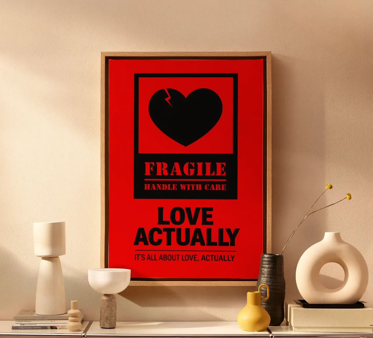 Love Actually Print tela con Cornice a cassetta da MoviesArt