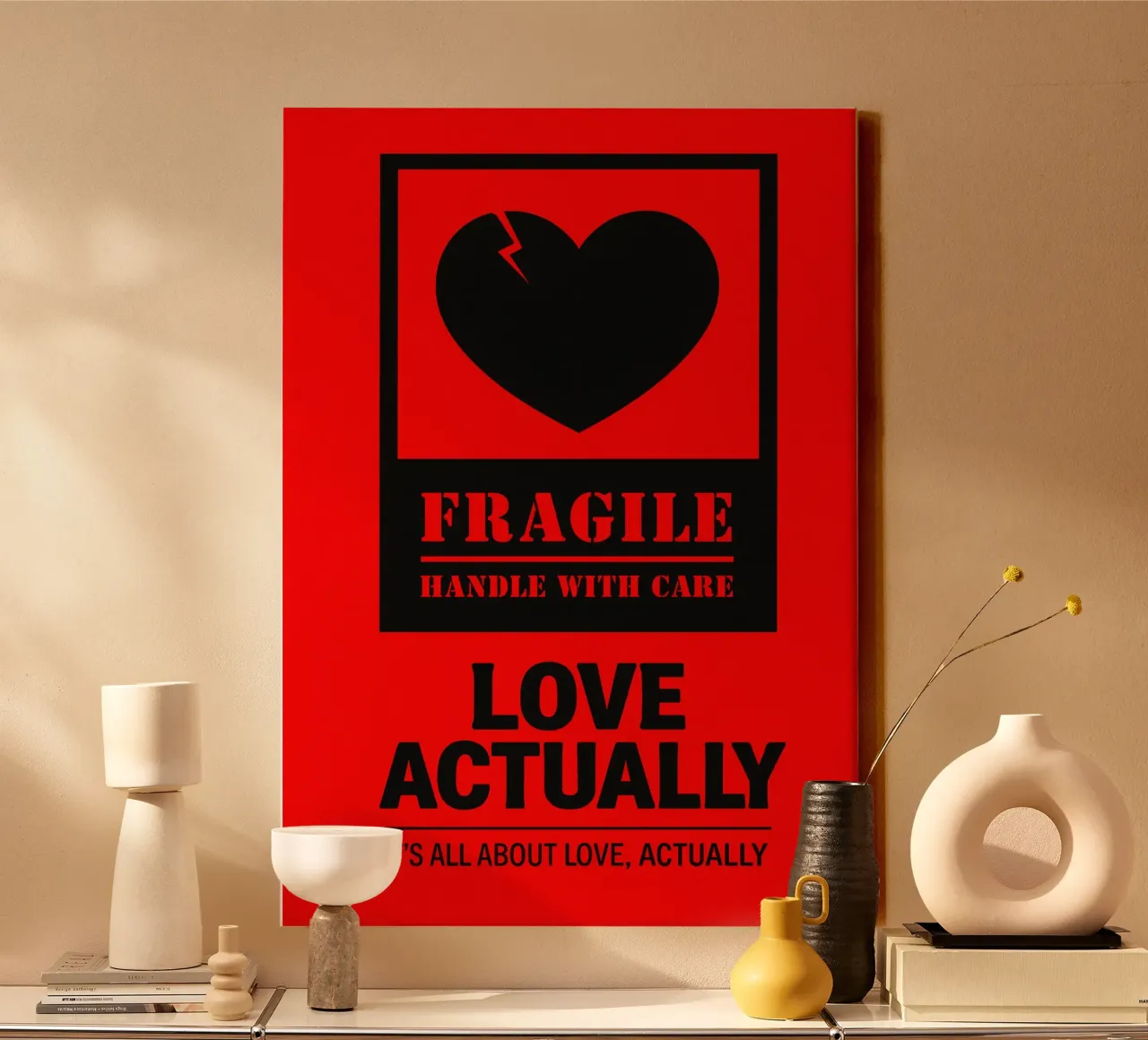Love Actually Print tela con Cornice a cassetta da MoviesArt