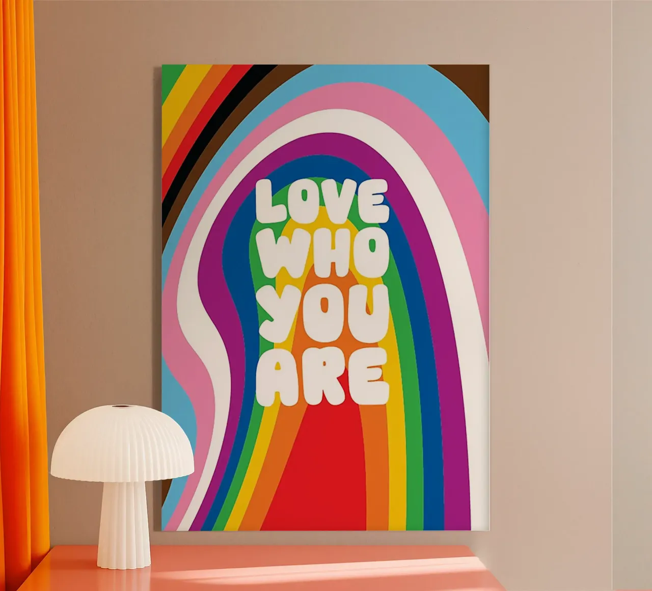 Pride Retro Rainbow Typography plexiglass da Attaboy Dsgn