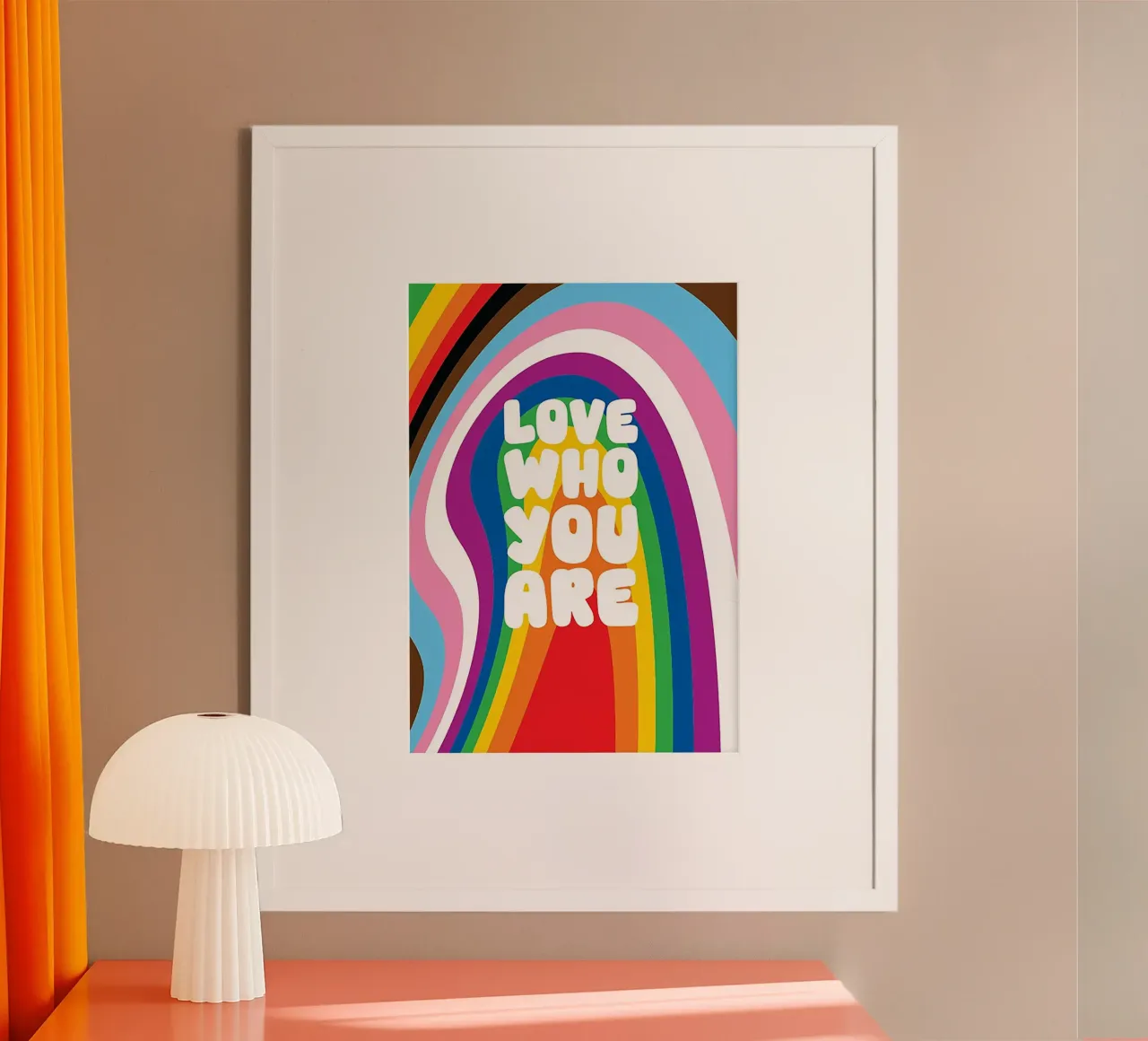 Pride Retro Rainbow Typography carta hahnemühle da Attaboy Dsgn