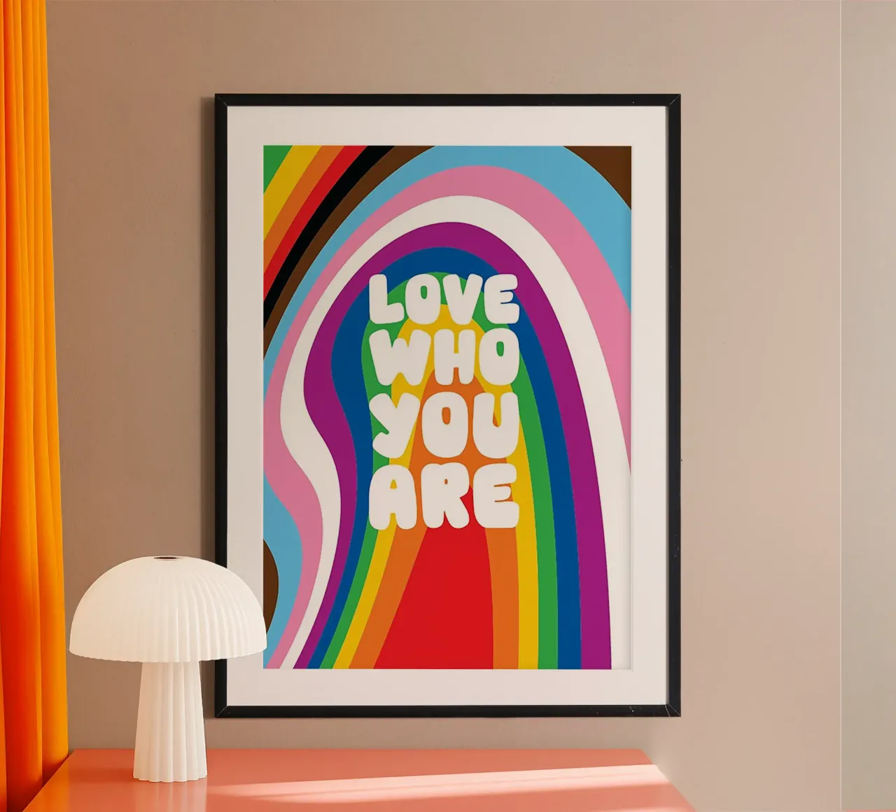 Pride Retro Rainbow Typography carta hahnemühle da Attaboy Dsgn