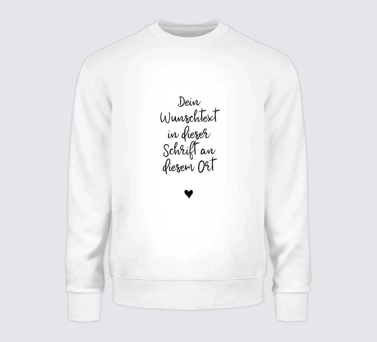 Wunschtext in schwarz weiß mit Herz sweat de WORTSPIEL