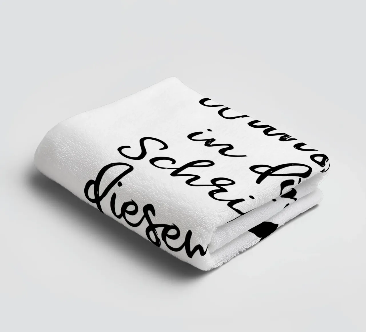 Wunschtext in schwarz weiß mit Herz asciugamano da bagno da WORTSPIEL