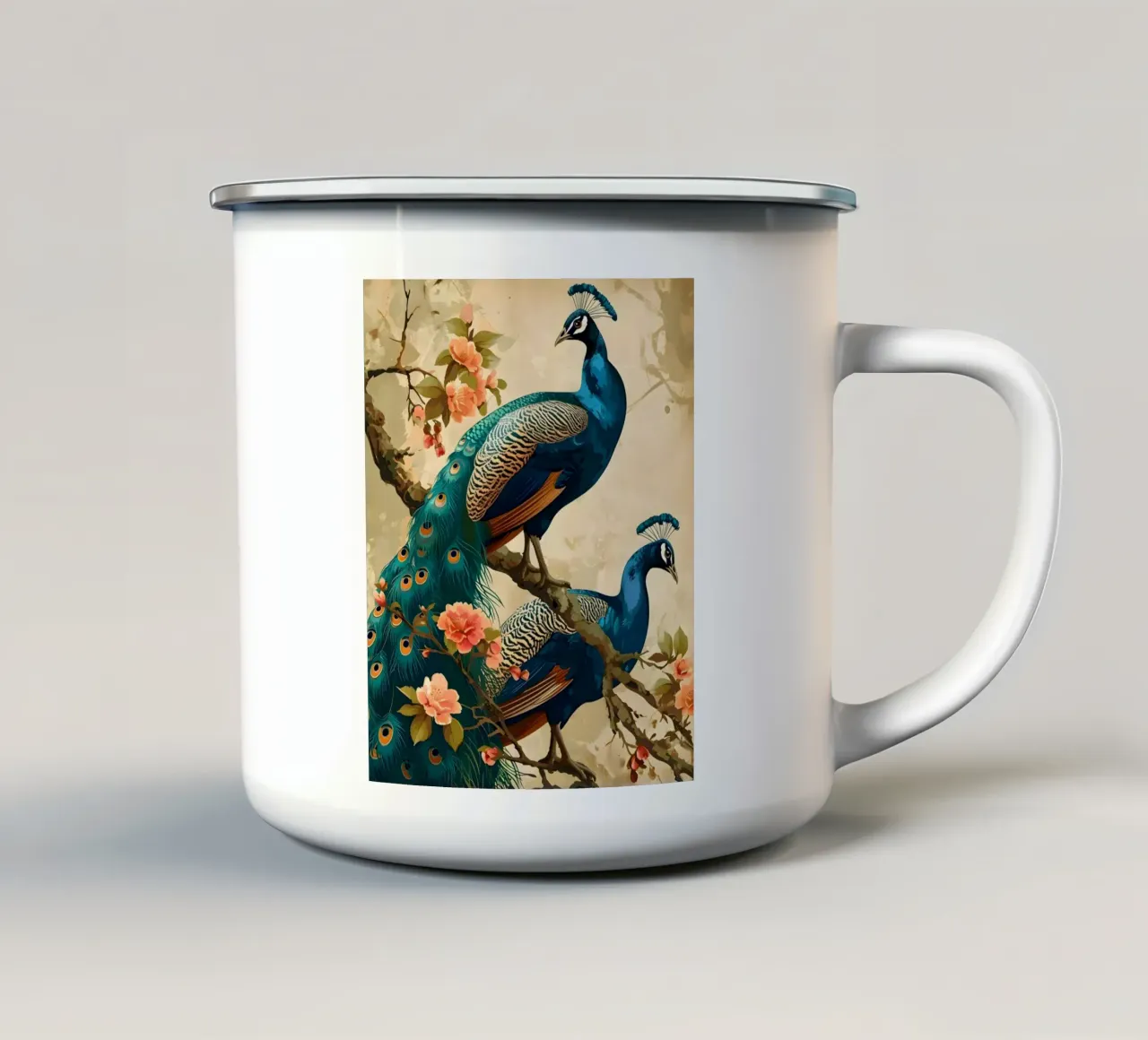 Pfau vintage portrait tazza in smalto da Vintage Travel Art