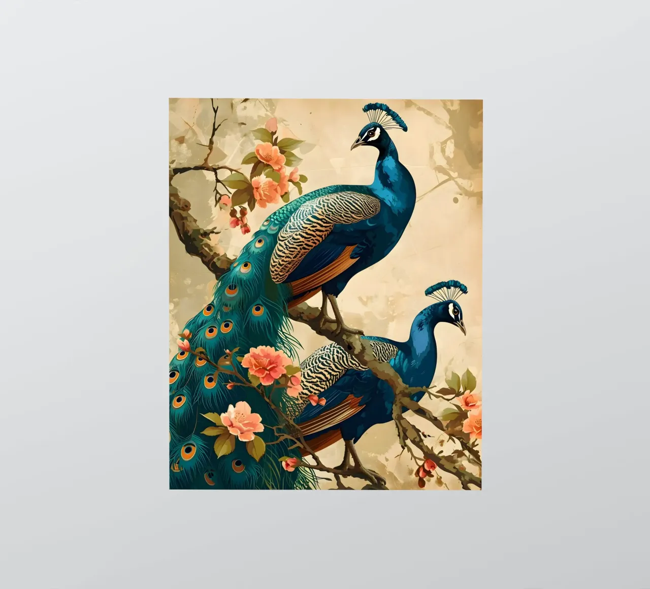 Pfau vintage portrait sticker by Vintage Travel Art