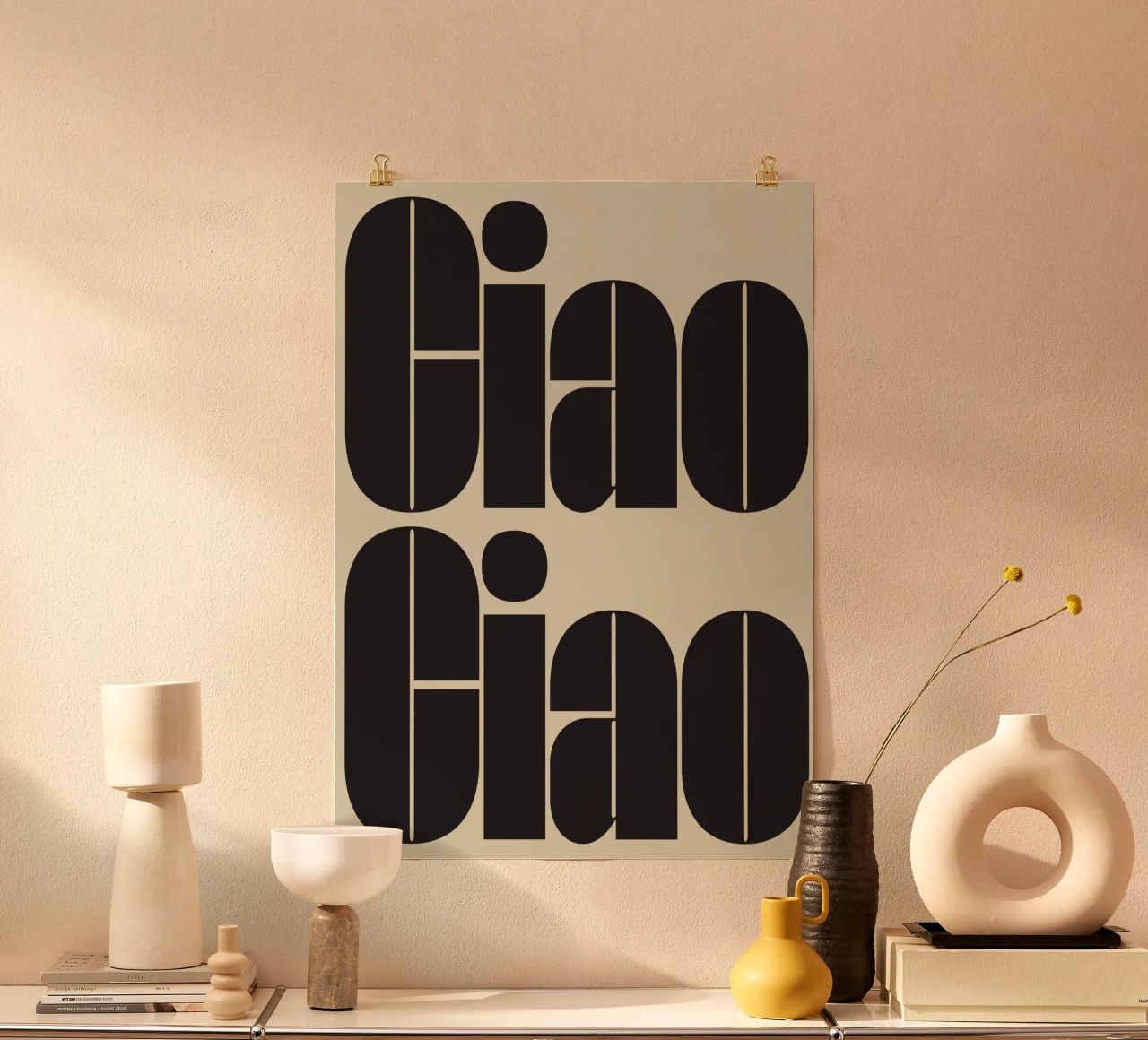 CIAO CIAO poster con marco de aluminio de studio salü