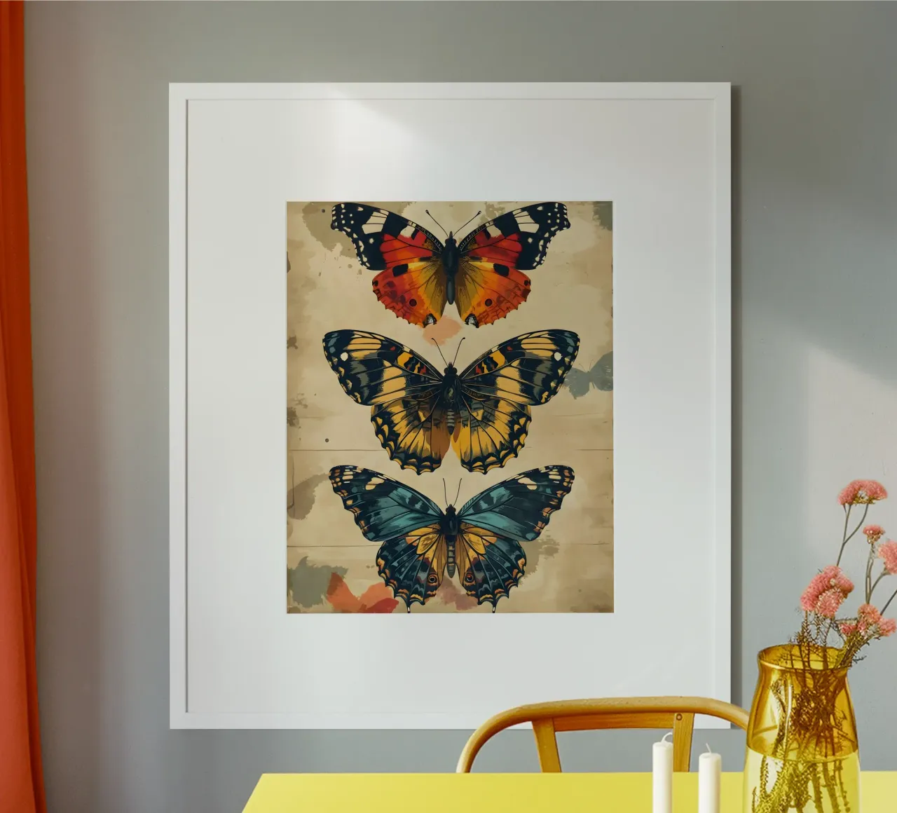 Schmetterlinge vintage Kunst poster con telaio in plastica da Vintage Travel Art