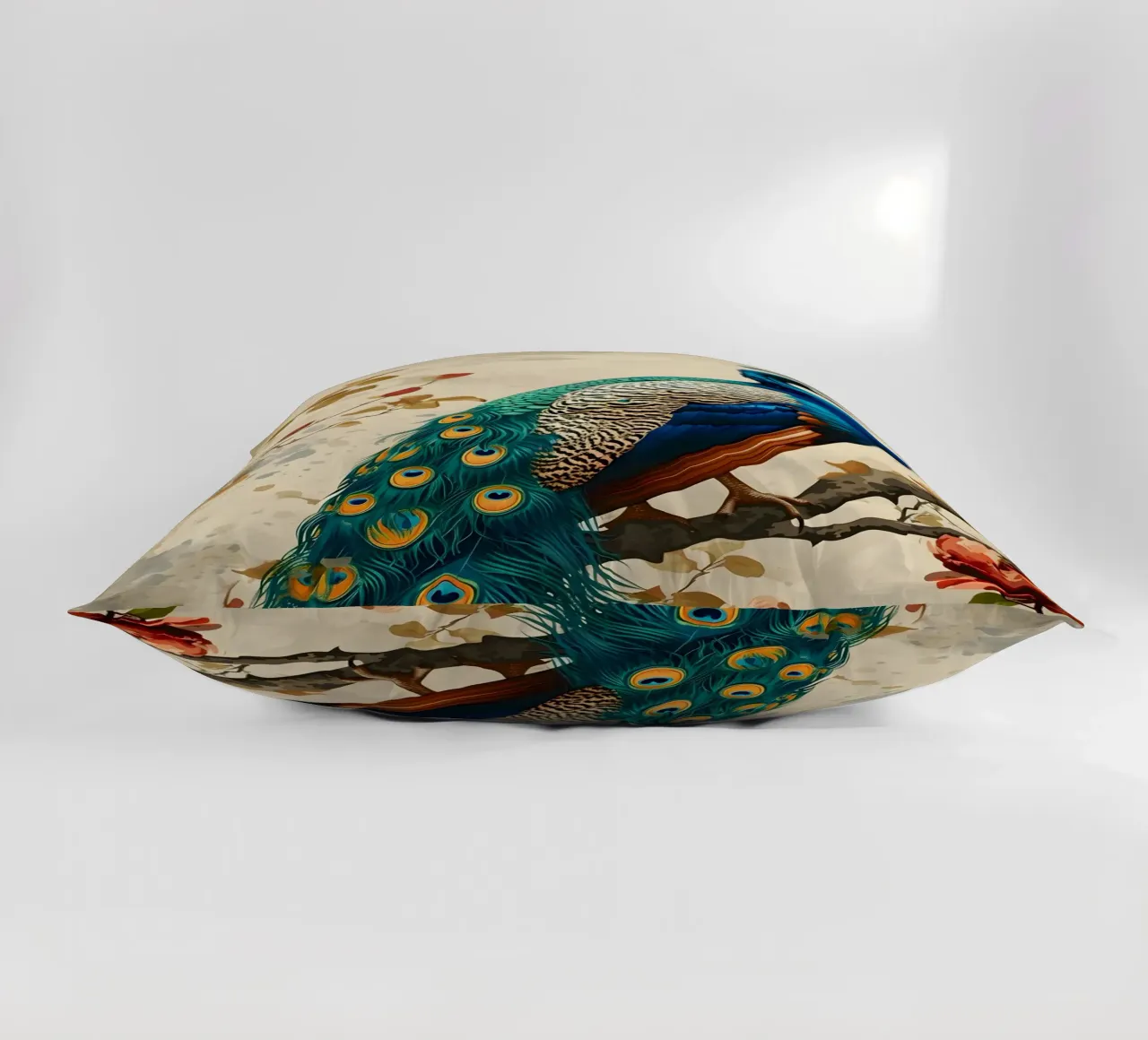 Pfau vintage Portrait cuscino da Vintage Travel Art