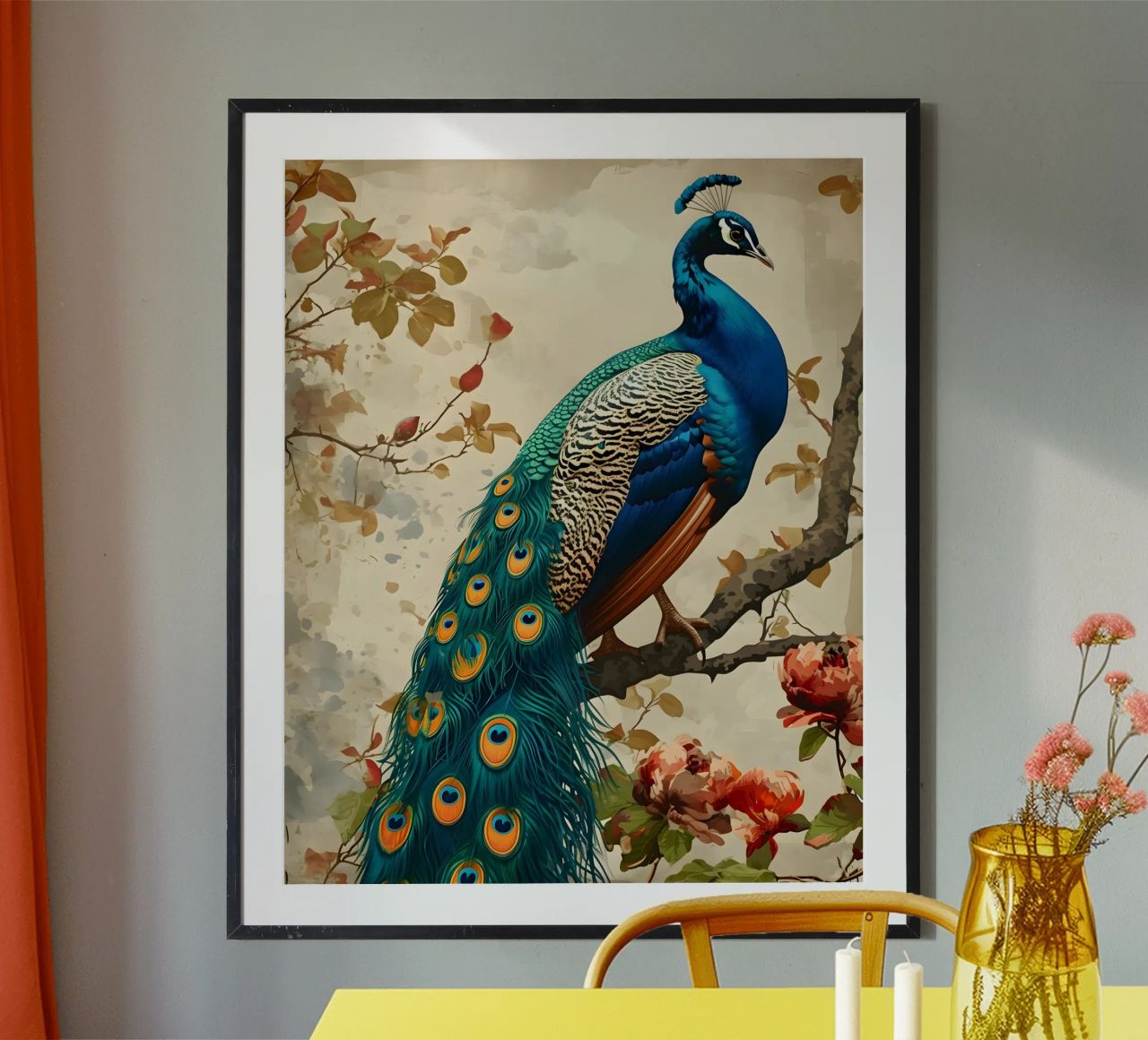 Pfau vintage Portrait poster by Vintage Travel Art