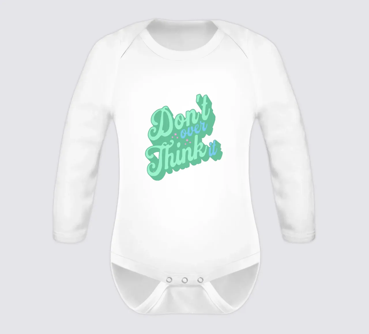 Don't overthink it long-sleeve baby romper by Gunawan Rb
