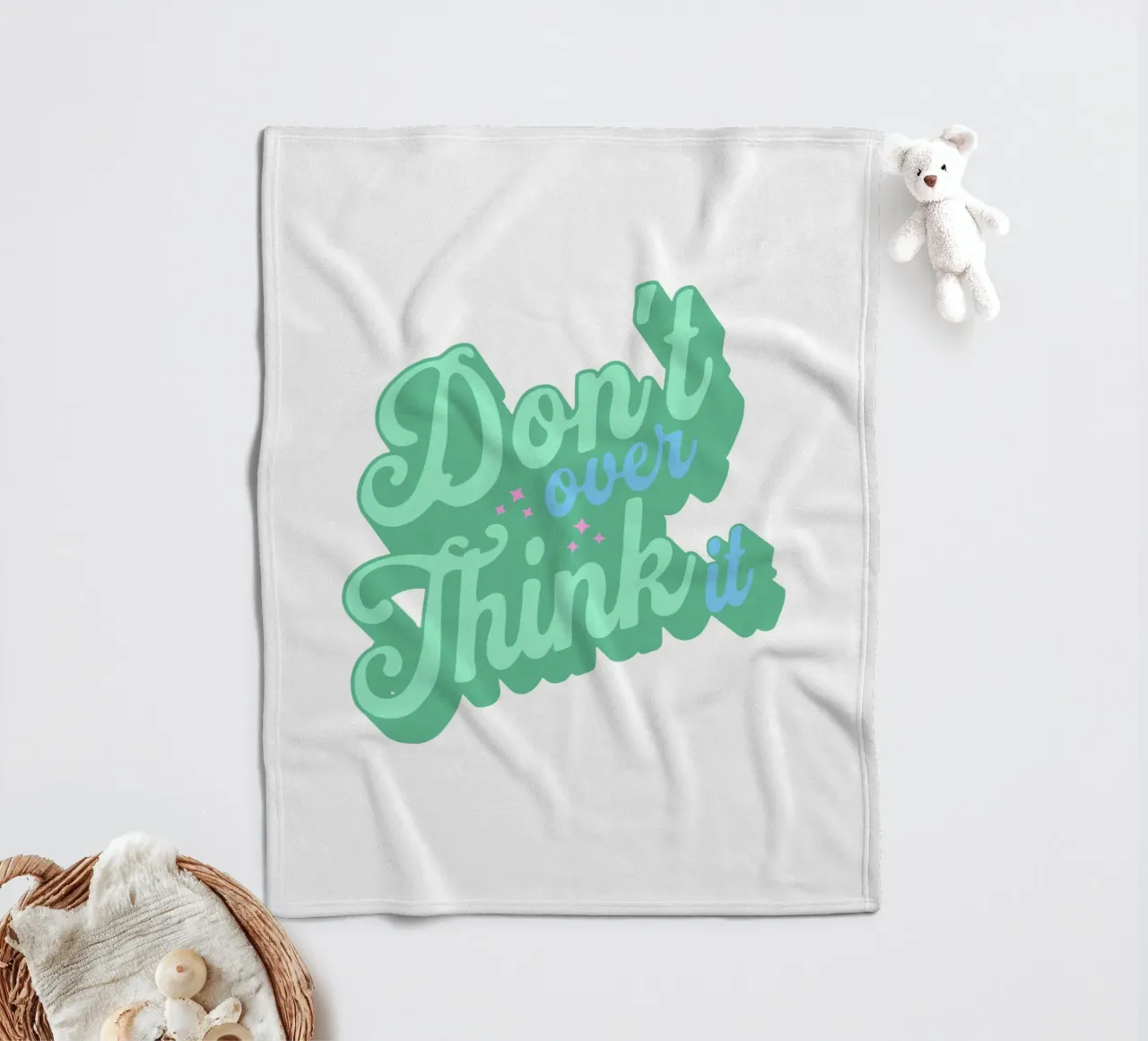 Don't overthink it fleece blanket by Gunawan Rb