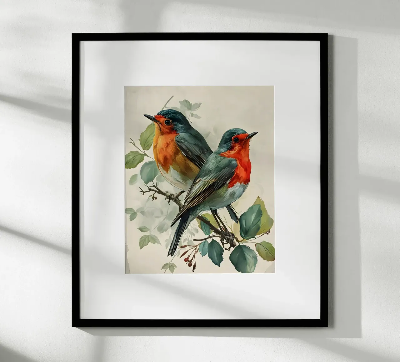 Rotkehlchen  vintage Portrait poster con telaio in alluminio da Vintage Travel Art