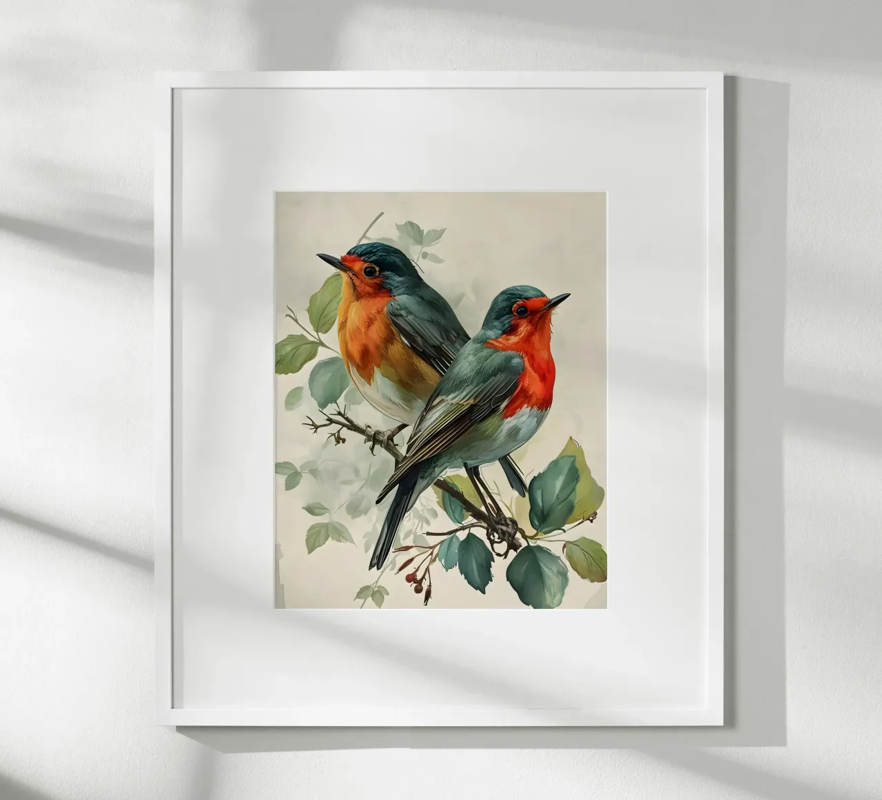 Rotkehlchen  vintage Portrait poster con telaio in alluminio da Vintage Travel Art