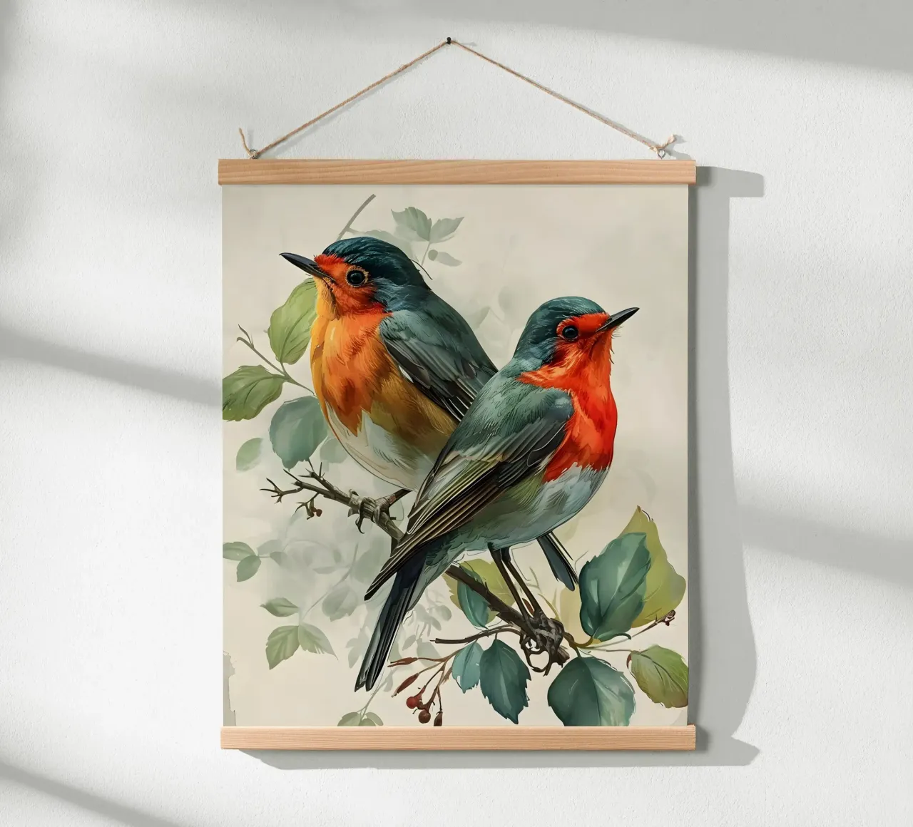 Rotkehlchen  vintage Portrait poster con telaio in alluminio da Vintage Travel Art