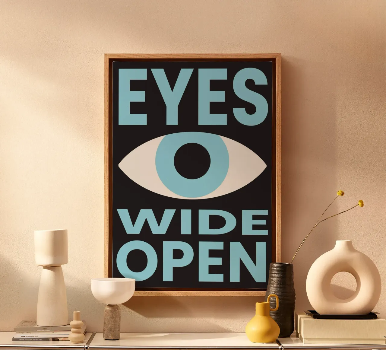 Eyes Wide Open canvas with Floater frame by studio salü