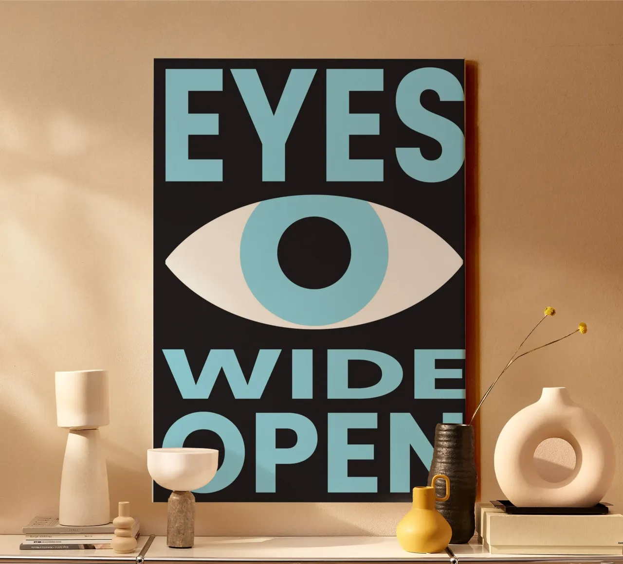 Eyes Wide Open canvas with Floater frame by studio salü