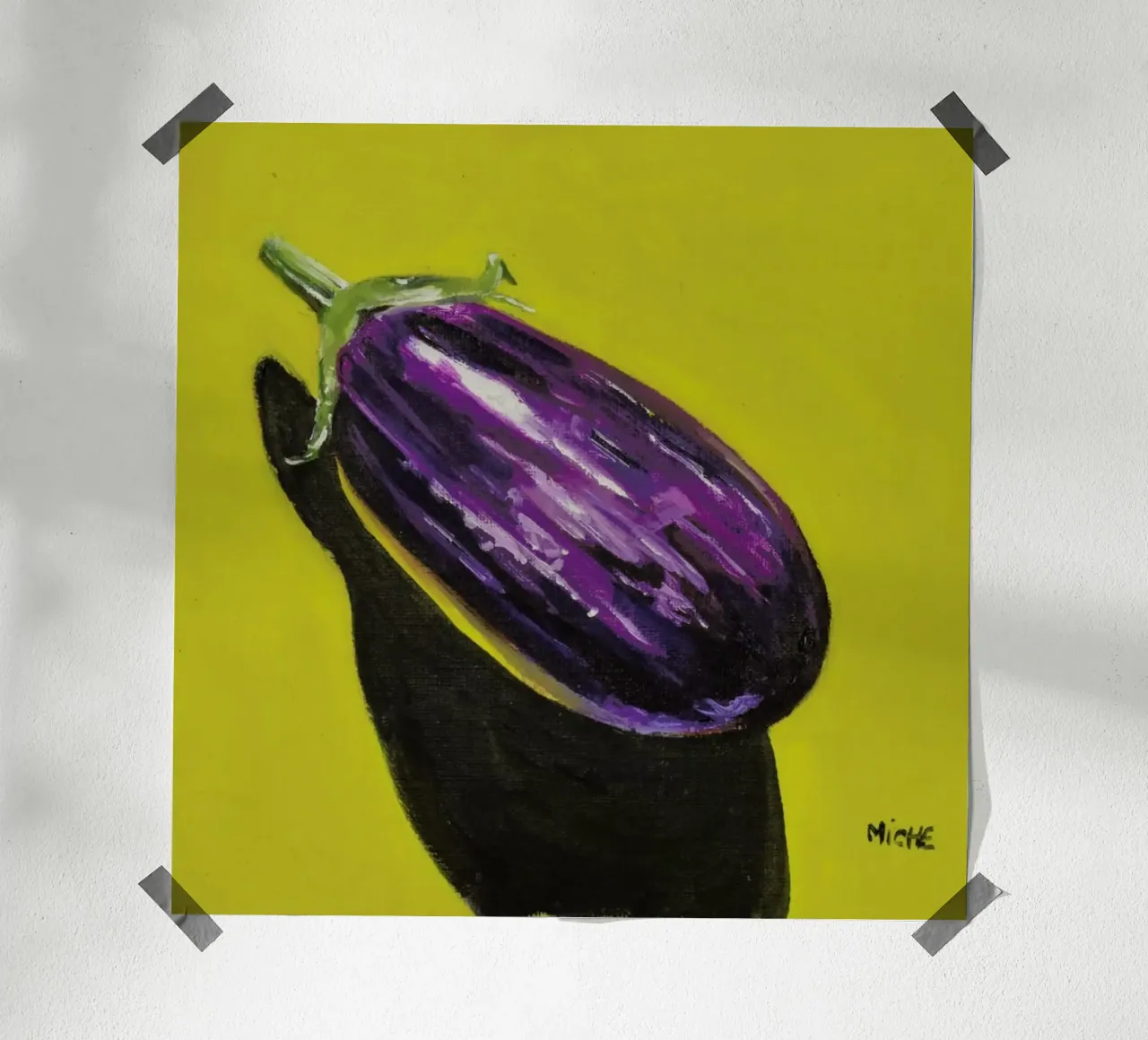 Variegated Aubergine poster con telaio in legno da Miche Watkins