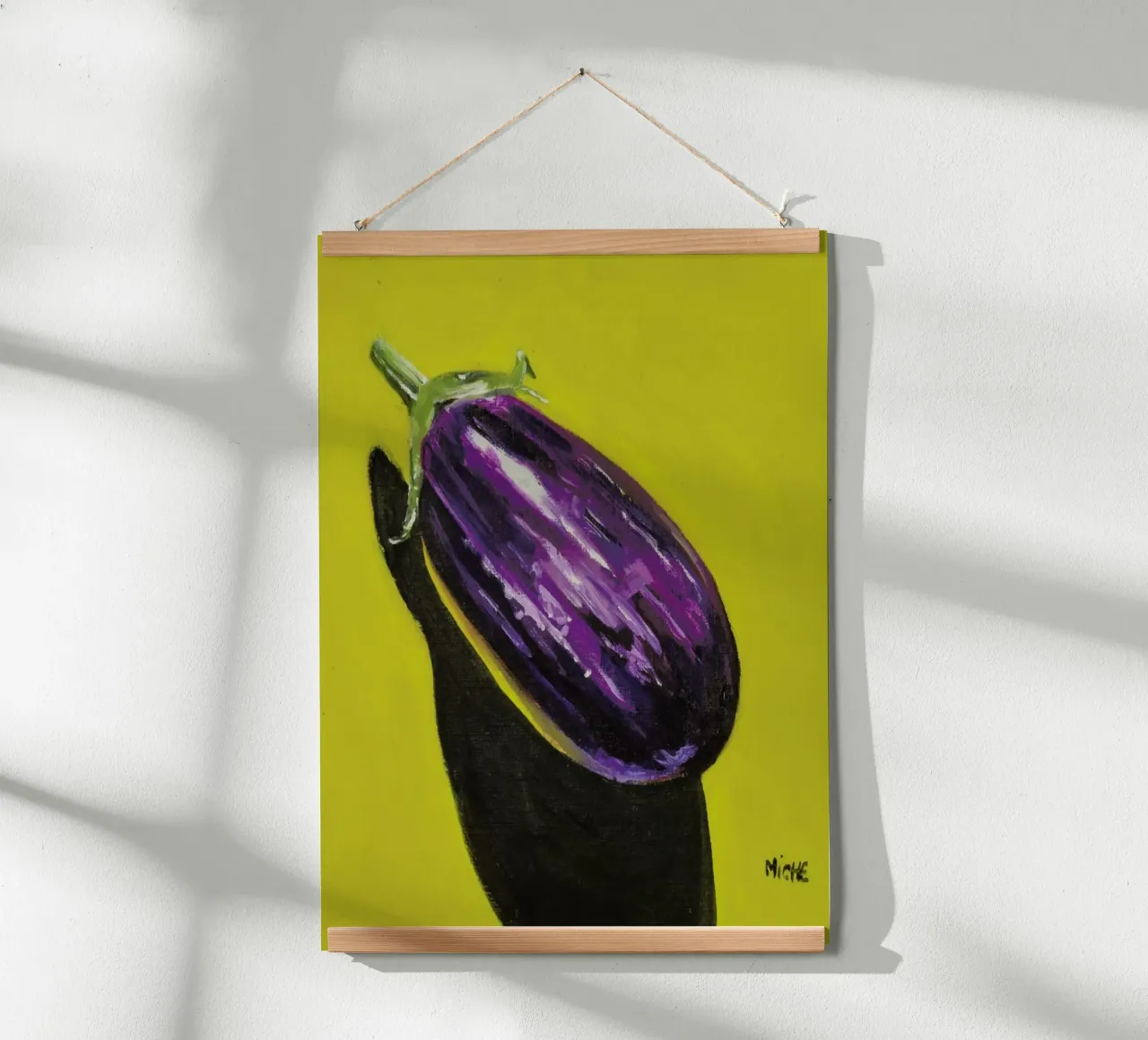 Variegated Aubergine poster con telaio in legno da Miche Watkins