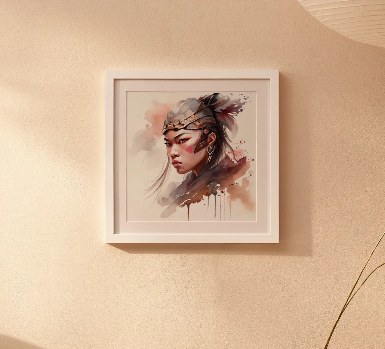 Acquerello Donna guerriera asiatica poster da Chromatic Fusion Studio