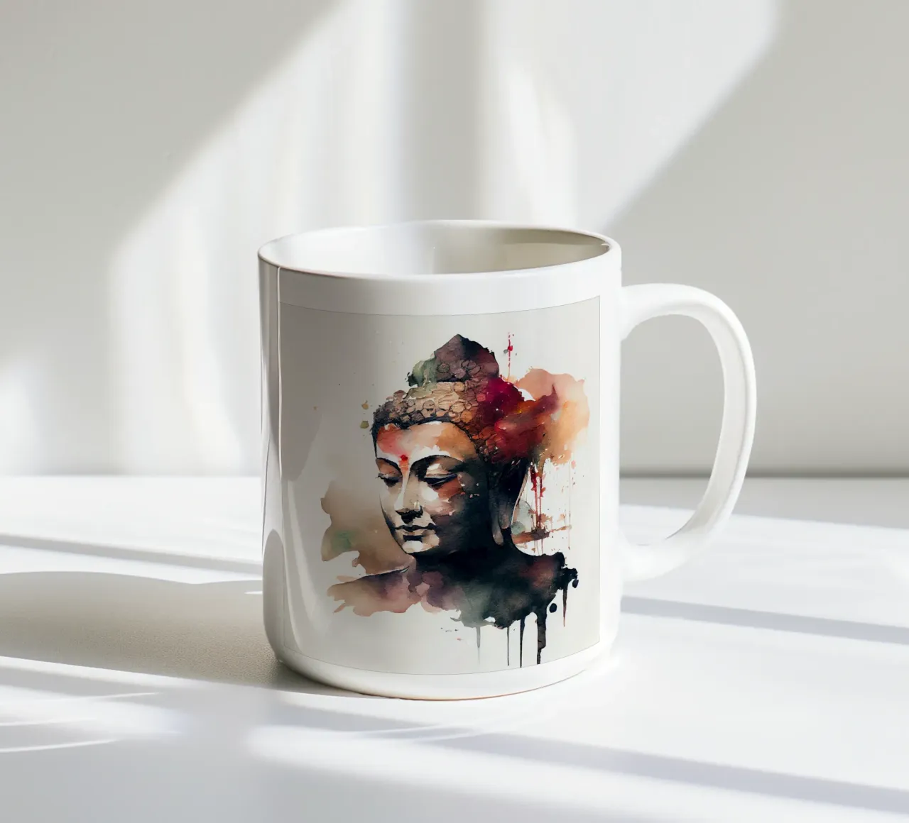 Buddha ad acquerello tazza in ceramica da Chromatic Fusion Studio