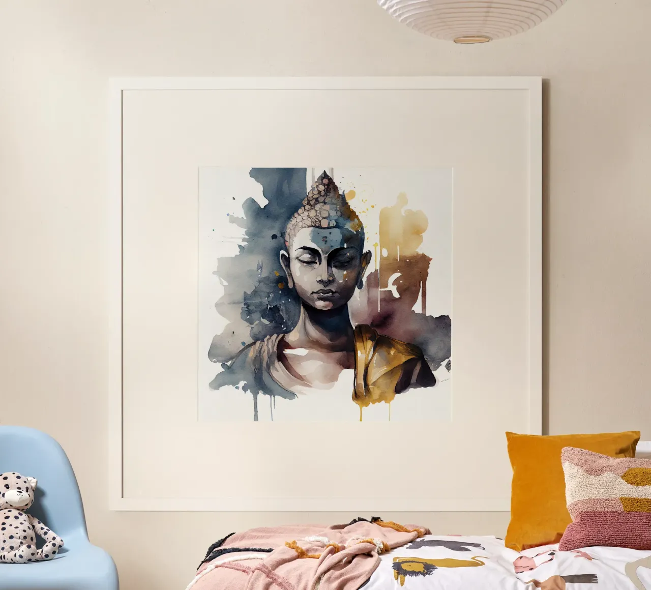 Buddha ad acquerello poster da Chromatic Fusion Studio