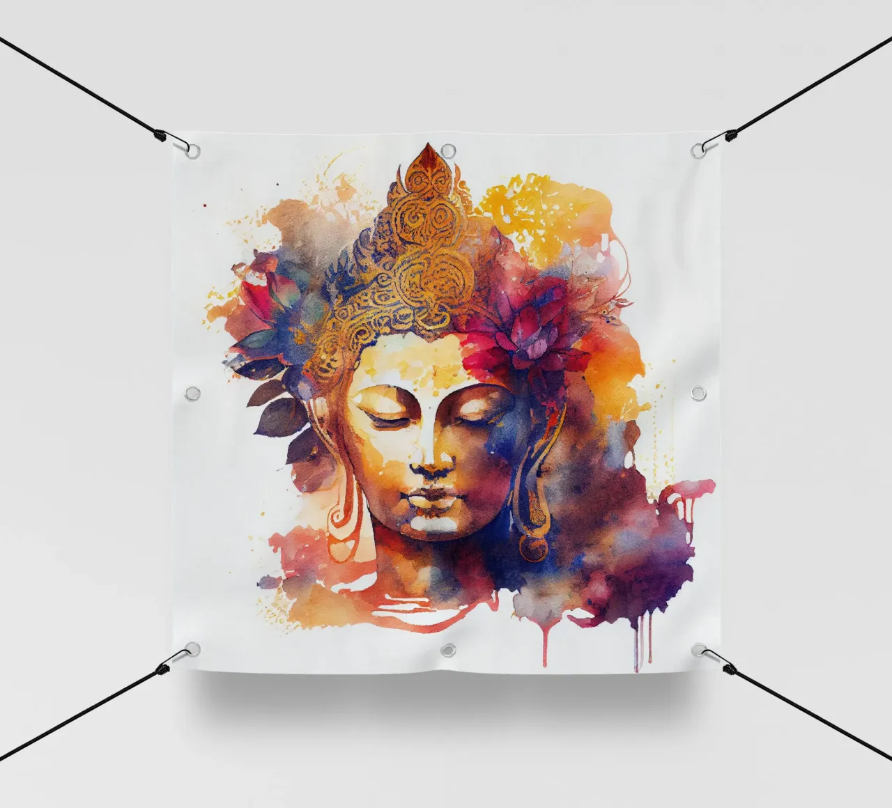 Buddha ad acquerello telo in pvc da Chromatic Fusion Studio