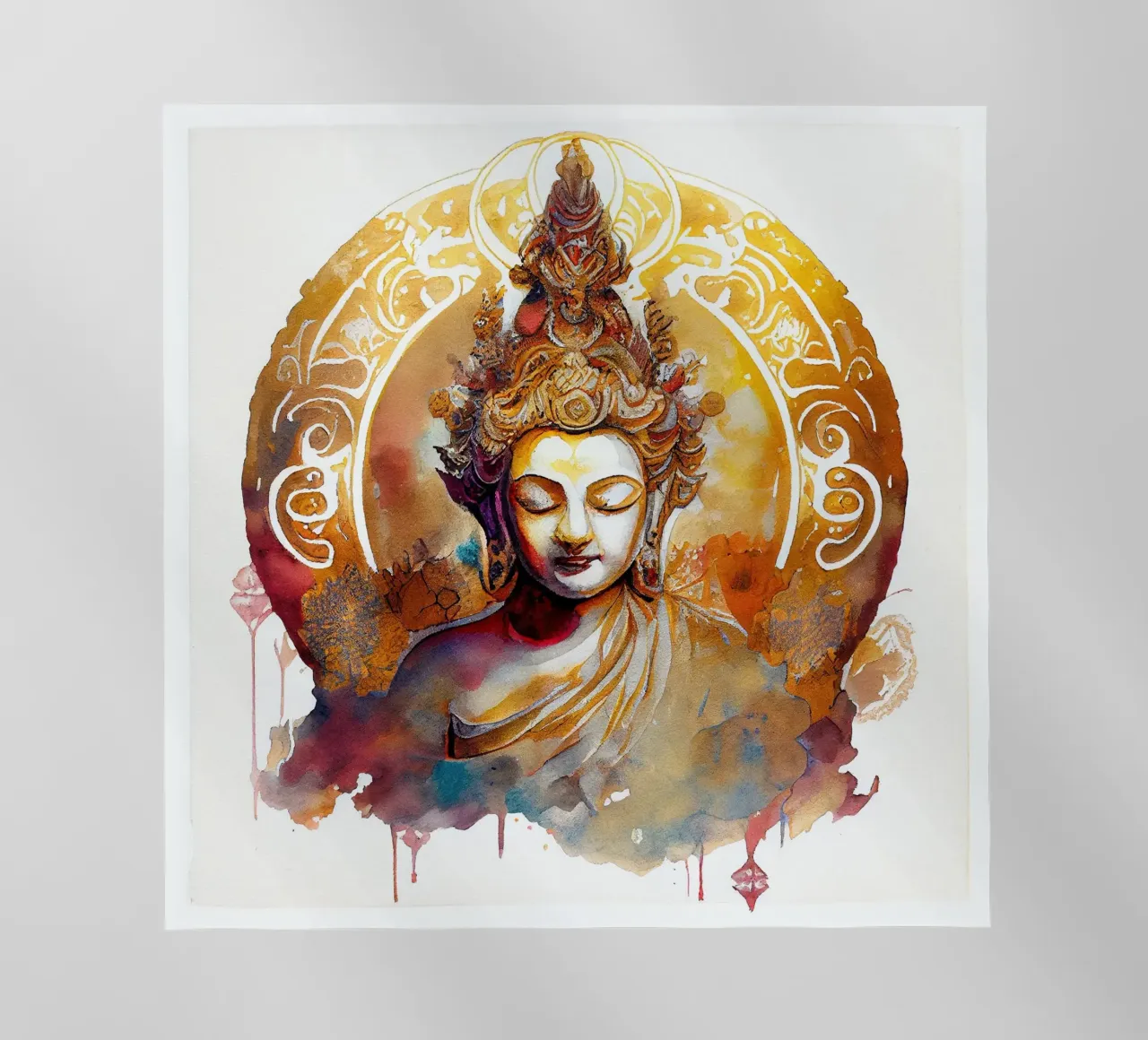 Buddha ad acquerello pellicola backlit da Chromatic Fusion Studio