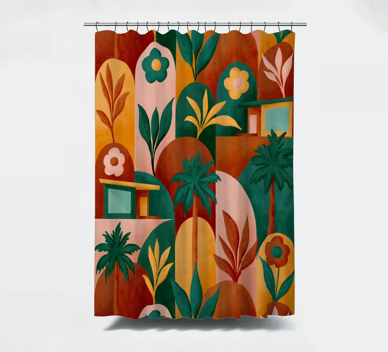 Mid Mod In Palm Springs Sunburn Duschvorhang von designdn