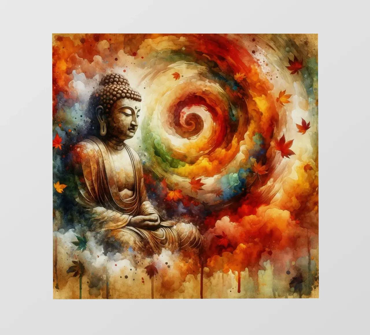 Buddha ad acquerello telo in pvc da Chromatic Fusion Studio