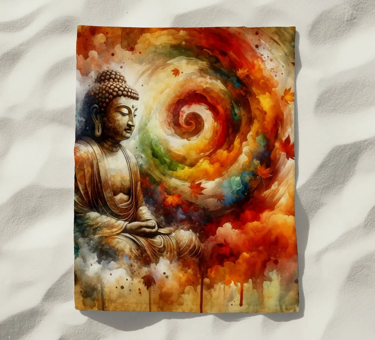 Buddha ad acquerello telo mare da Chromatic Fusion Studio