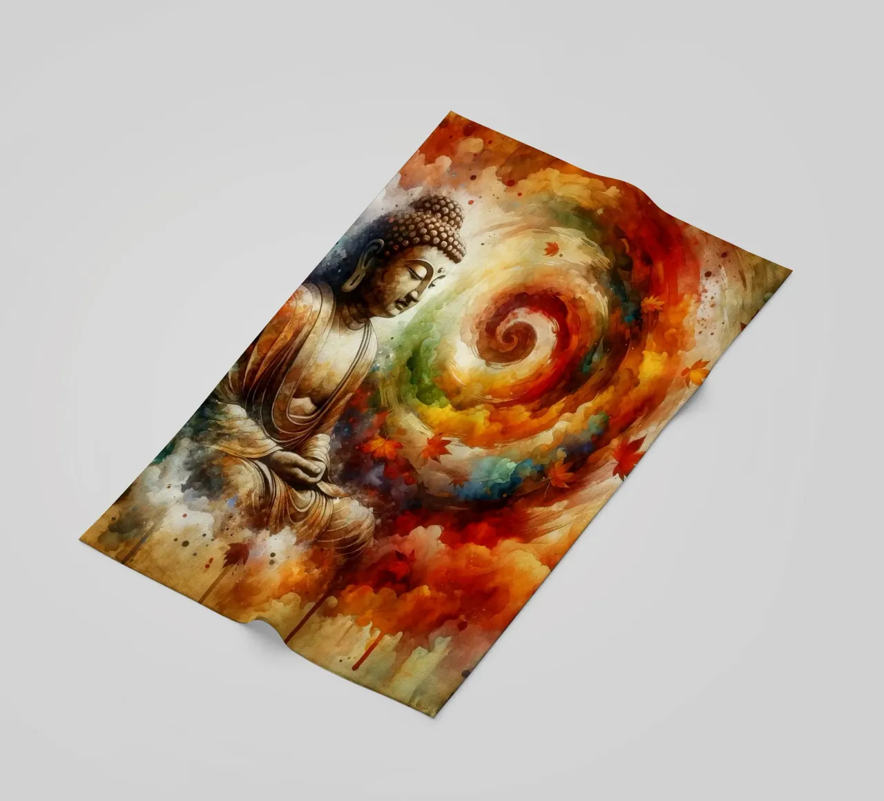 Buddha ad acquerello telo mare da Chromatic Fusion Studio
