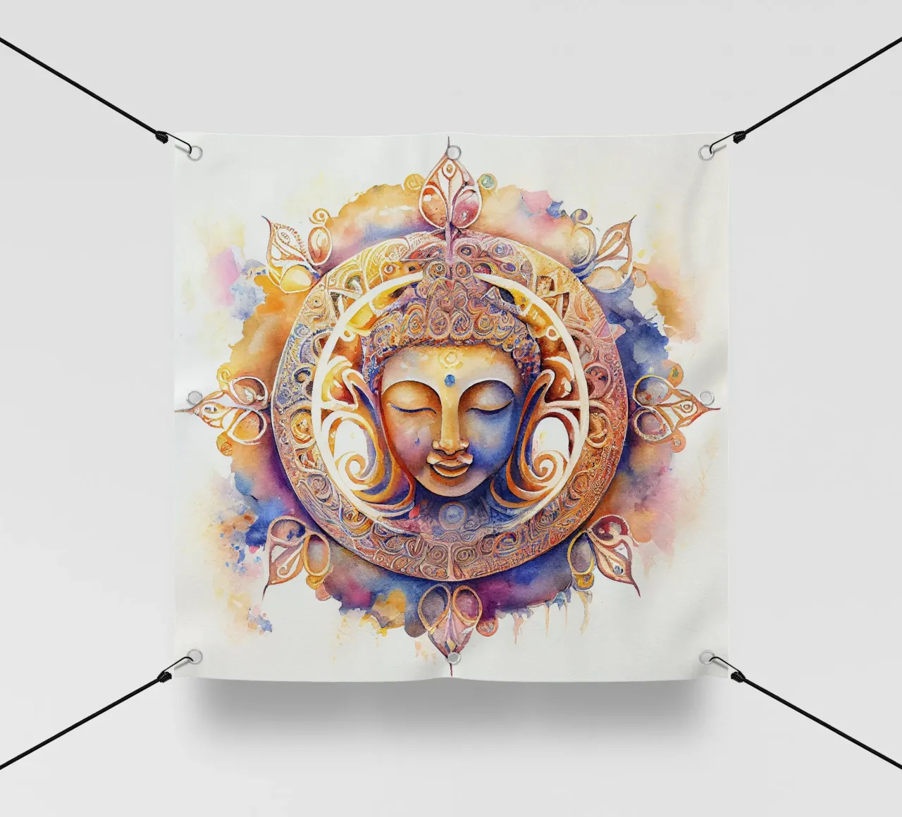 Buddha ad acquerello telo in pvc da Chromatic Fusion Studio