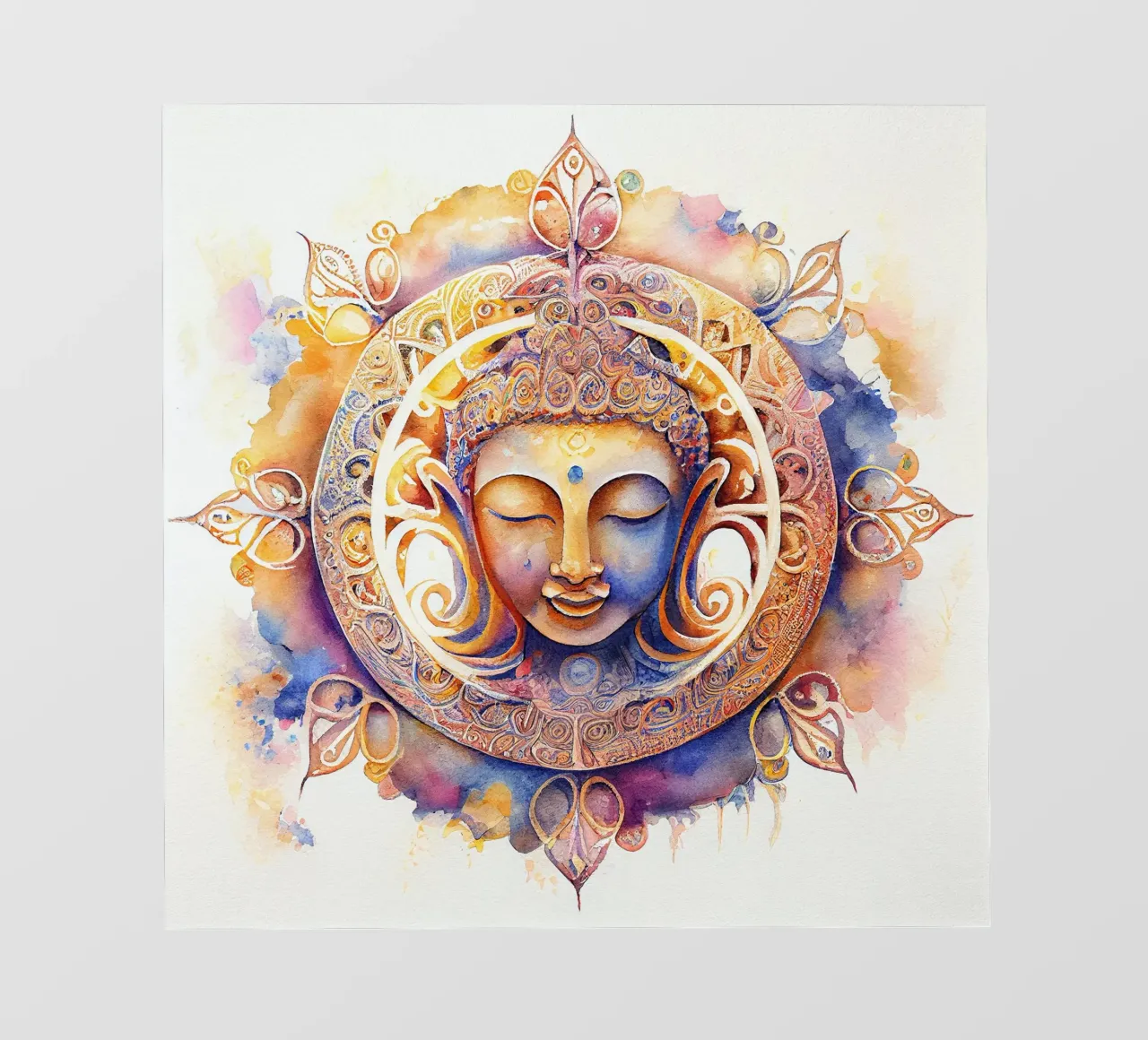 Buddha ad acquerello telo in pvc da Chromatic Fusion Studio