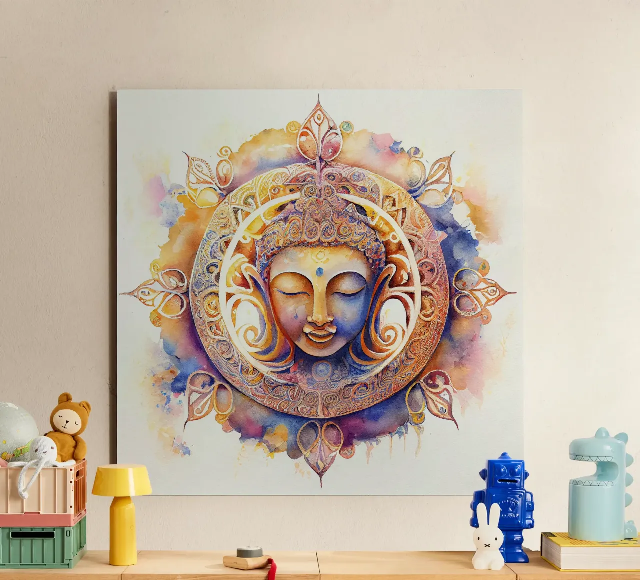 Buddha ad acquerello alluminio dibond da Chromatic Fusion Studio
