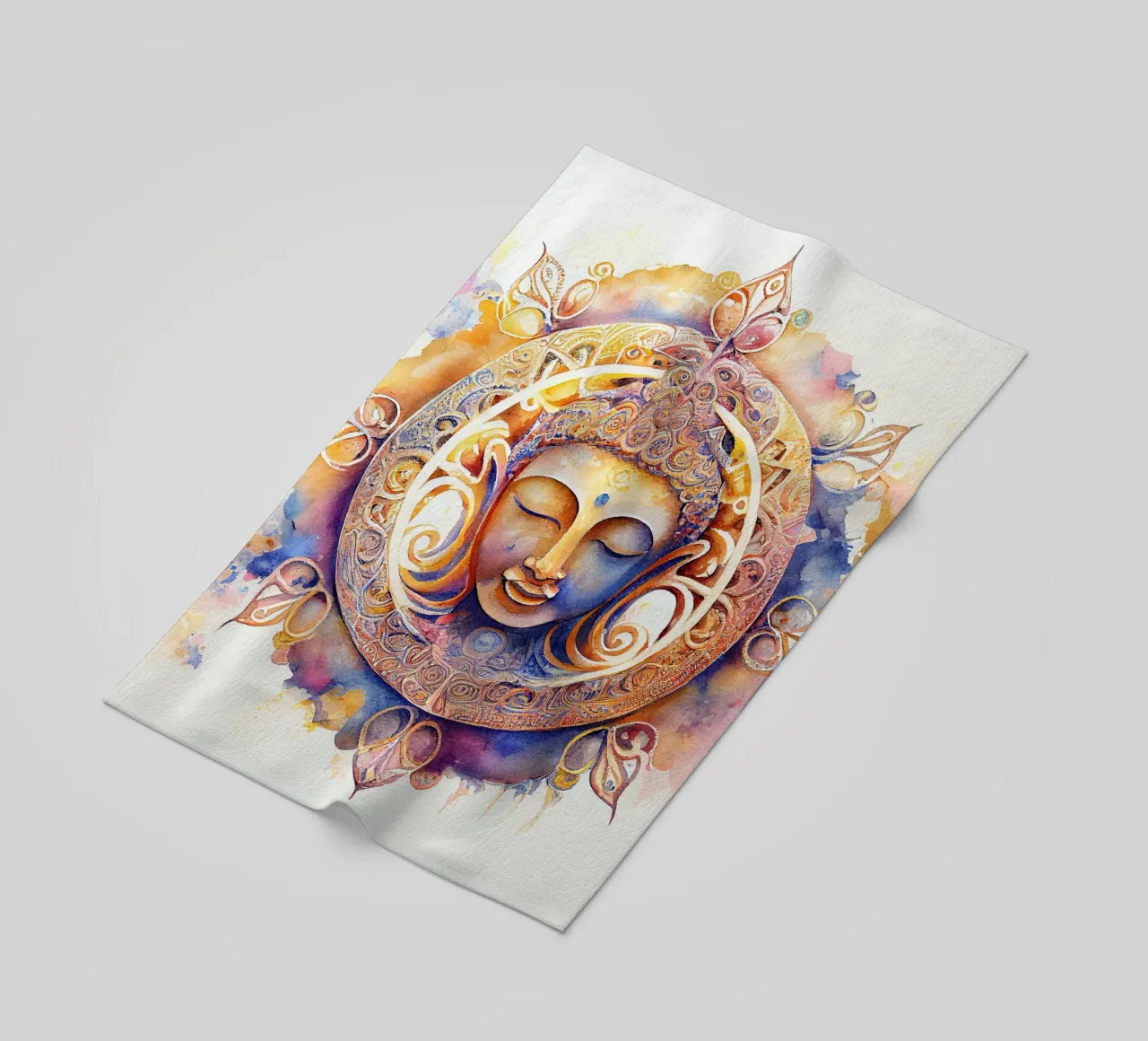 Buddha ad acquerello telo mare da Chromatic Fusion Studio