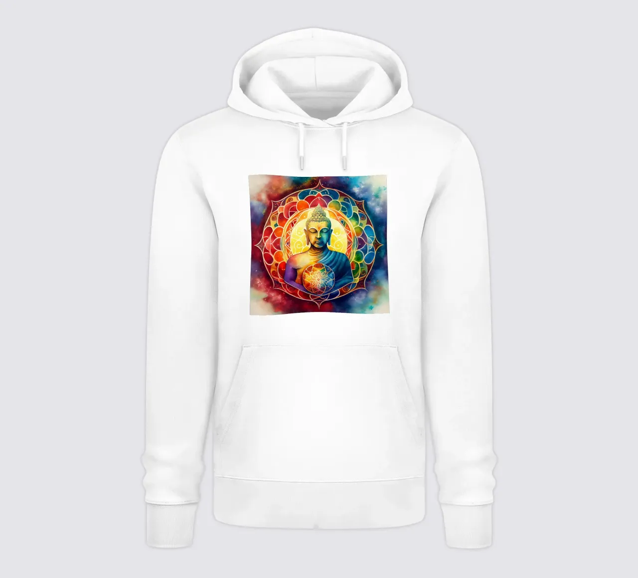 Buddha ad acquerello felpa con cappuccio da Chromatic Fusion Studio