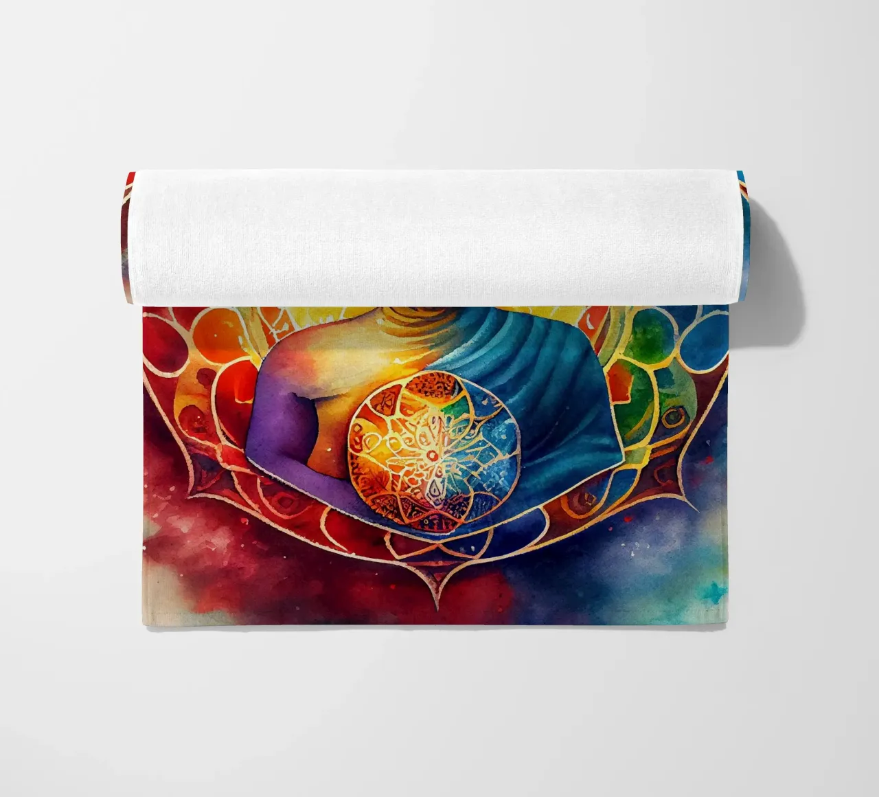 Buddha ad acquerello telo mare da Chromatic Fusion Studio