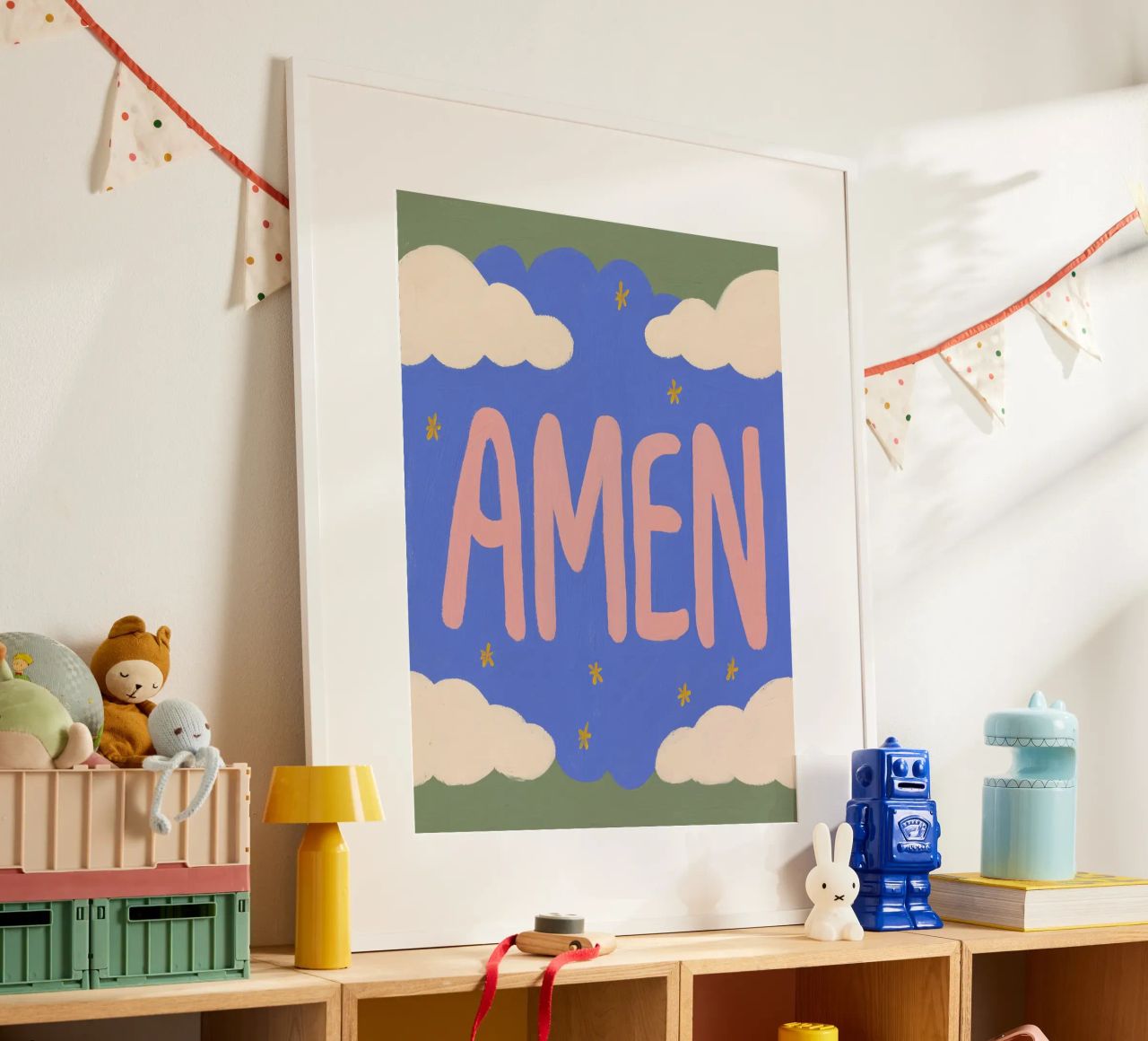 Amen, Gebet mit Sternchen Poster von Carinaprint