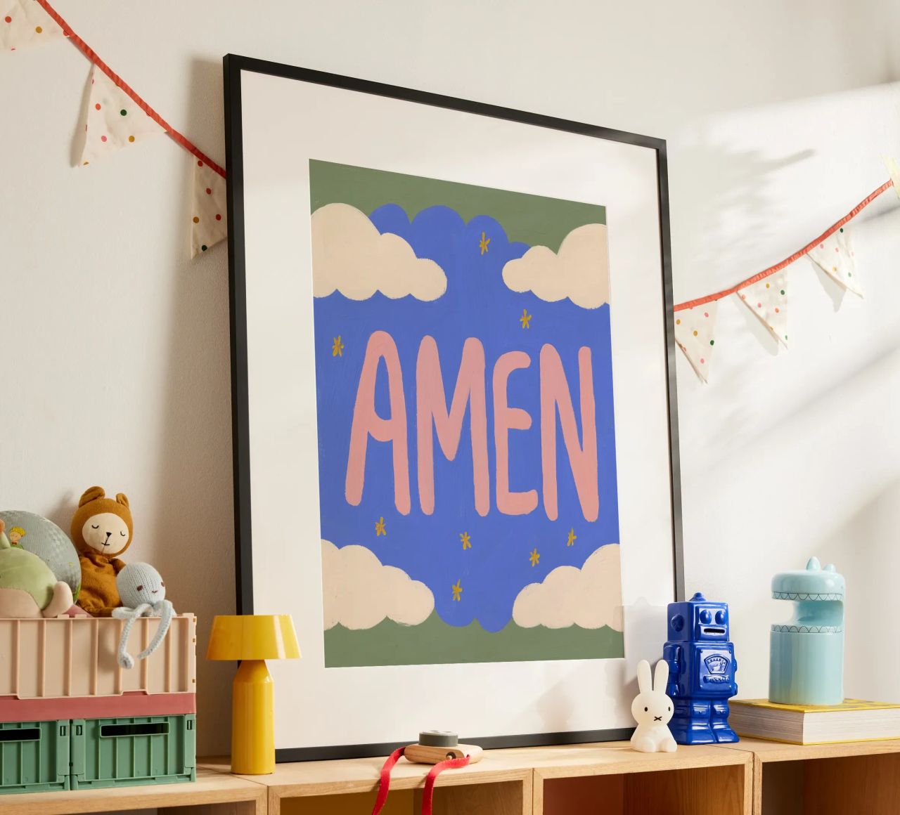 Amen, Gebet mit Sternchen Poster von Carinaprint