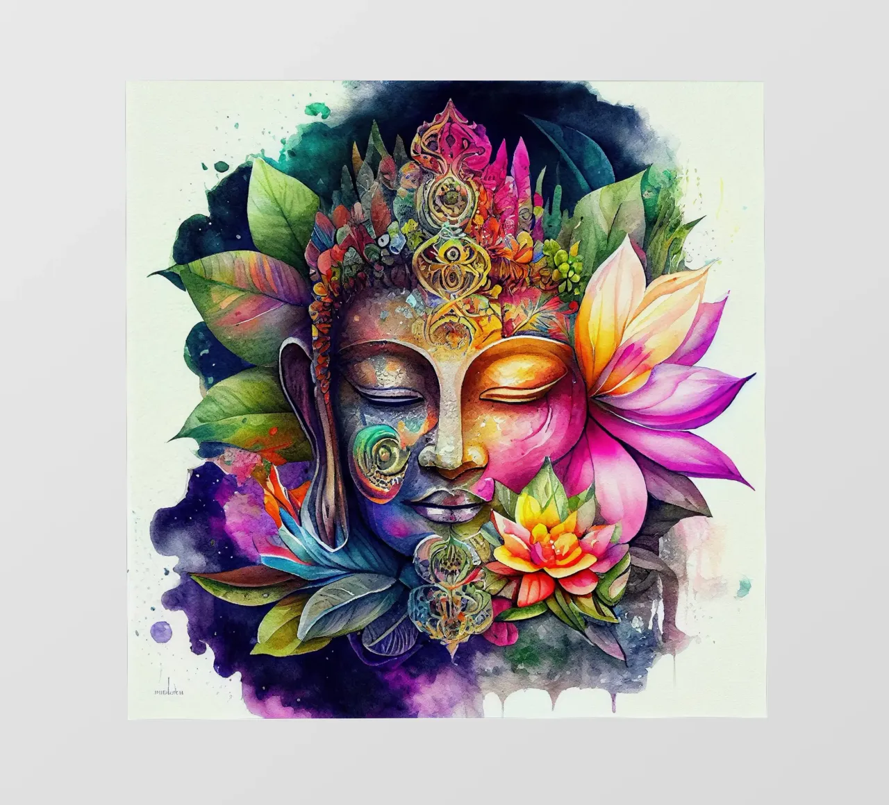 Buddha ad acquerello pellicola backlit da Chromatic Fusion Studio