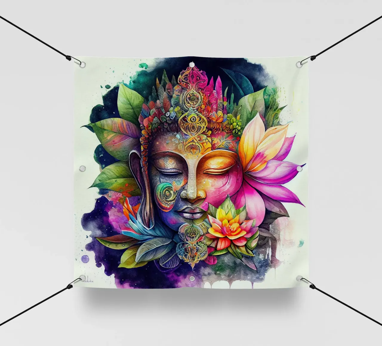 Watercolor Buddha pvc cover by Chromatic Fusion Studio