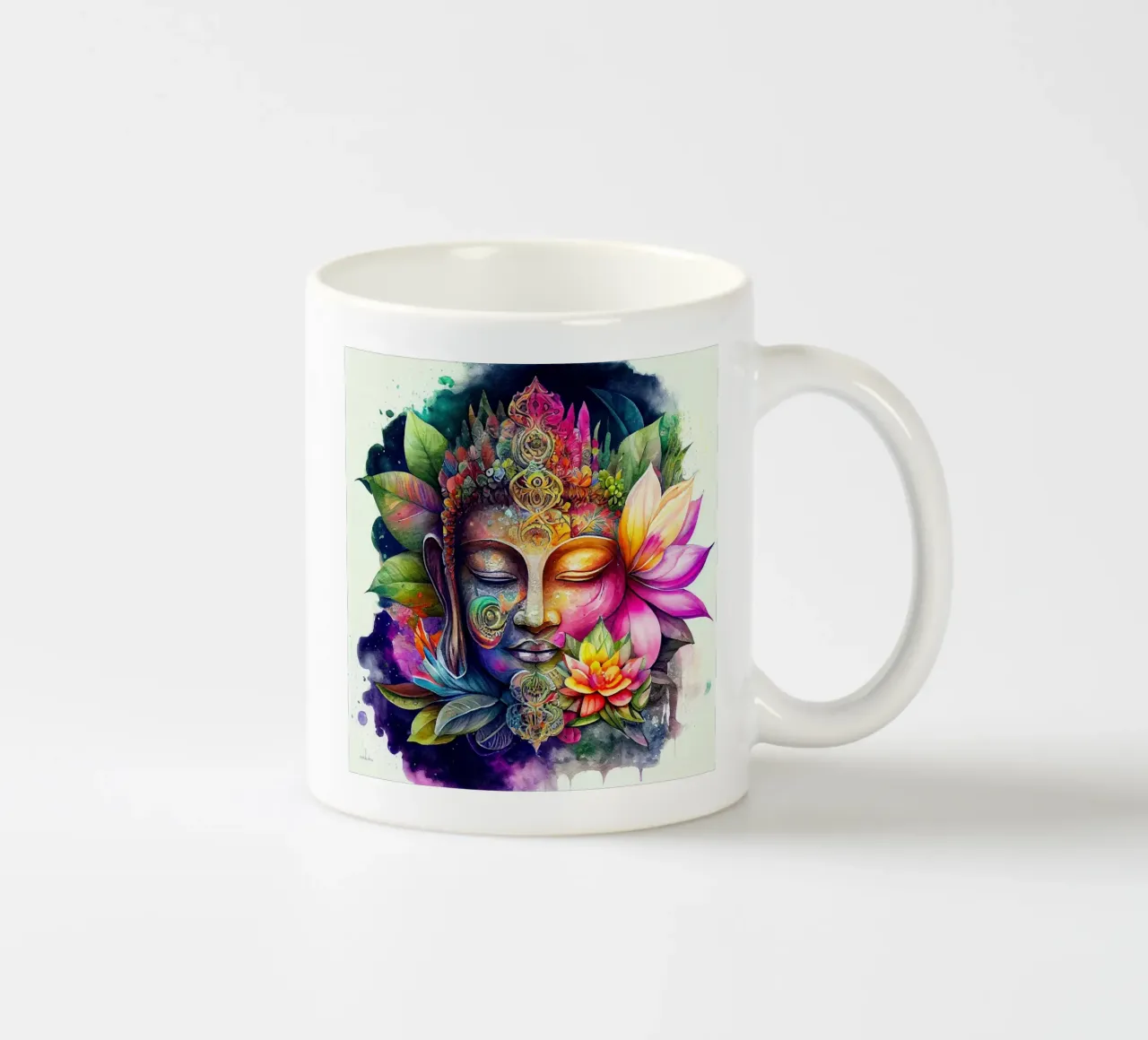 Buddha ad acquerello tazza in ceramica da Chromatic Fusion Studio