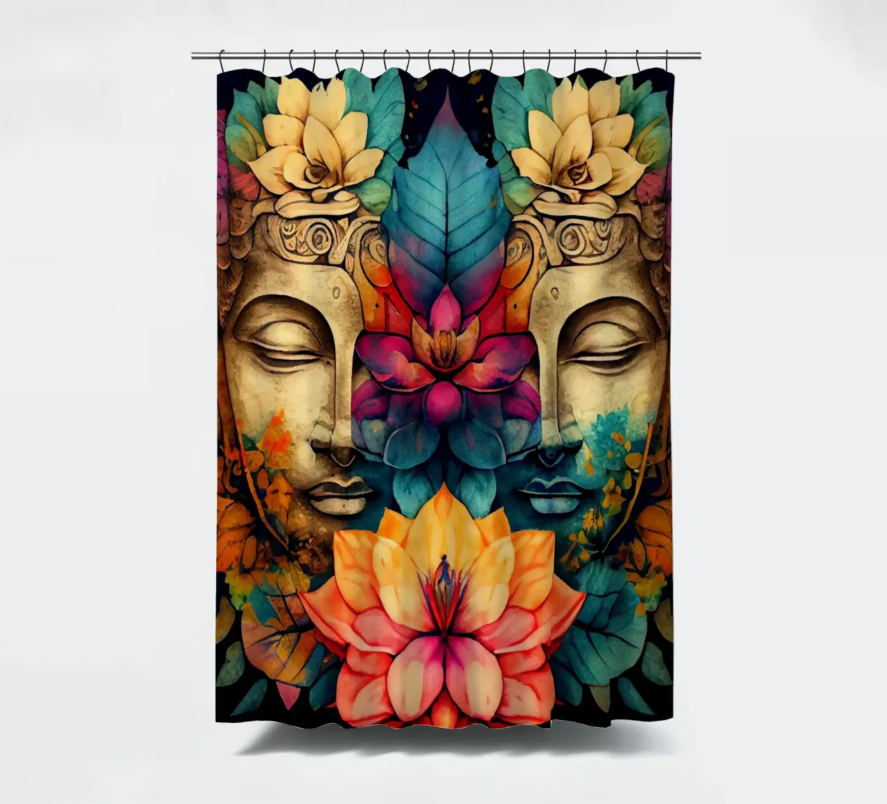 Buddha ad acquerello tenda da doccia da Chromatic Fusion Studio